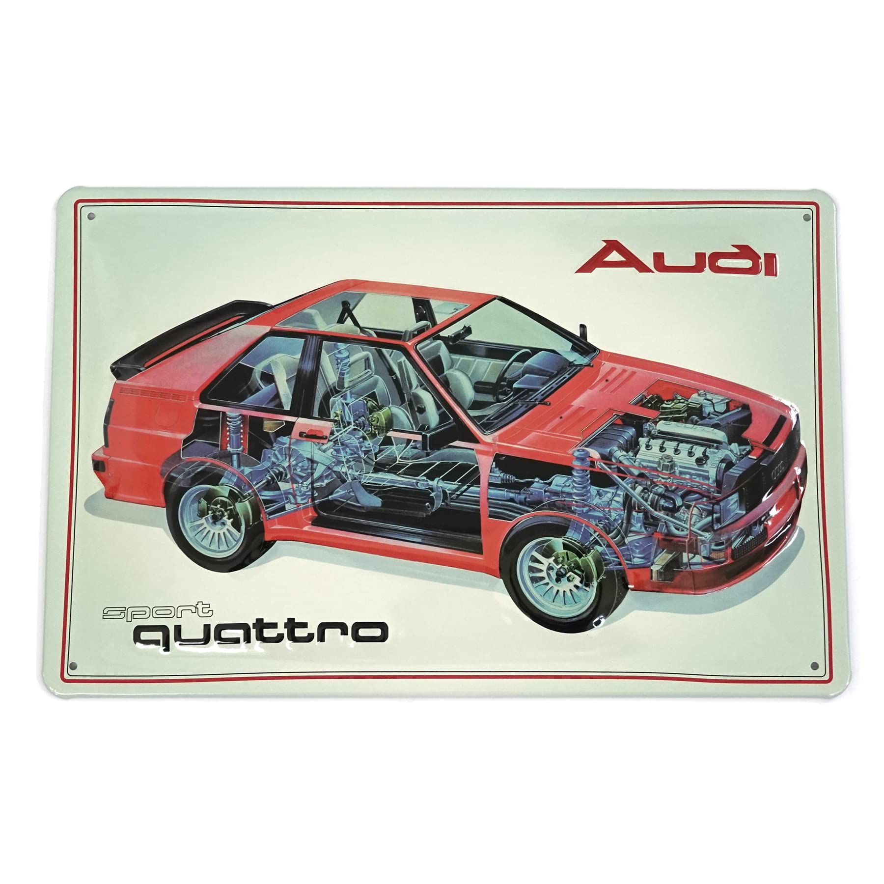 Audi A8-8985 Plaque métallique Sport Quattro 3D en tôle d'acier, section transversale du véhicule