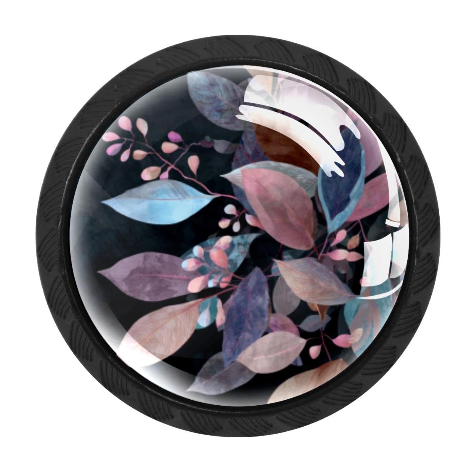 CHENZZZZ 4 Pieces Kitchen Cabinet Knobs Boho Floral Leaves (7) Drawer Knobs Dresser Knobs Drawer Pulls Door Knobs Dresser Drawer Handles Knobs for Dresser Drawers