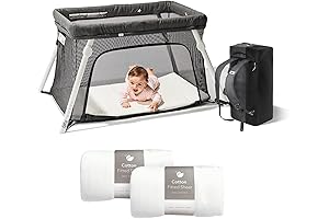 Guava Lotus Travel Crib Bundle with Sheets & Mattress