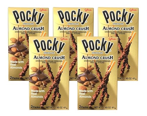 Glico - Paquete de 10 galletas de chocolate y almendras para aplastar galletas de 1.45 onzas