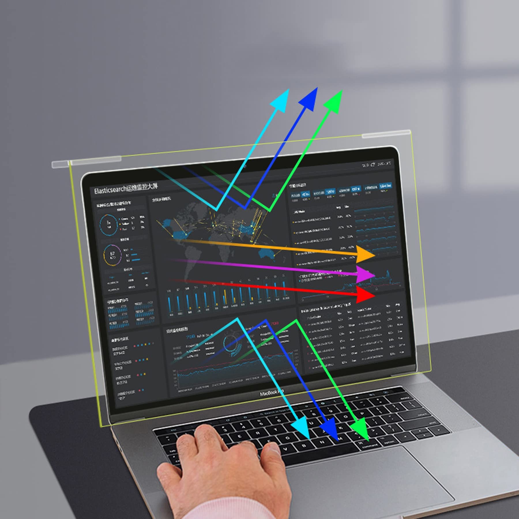 WLWLEO Blaulichtblockierender Laptop-Displayschutz 15,4/15,6 Zoll Display-Anti-Blaulichtfilterfolie, Augen schützen, Hängende Displayschutzfolie für PC-Notebook-Computermonitore