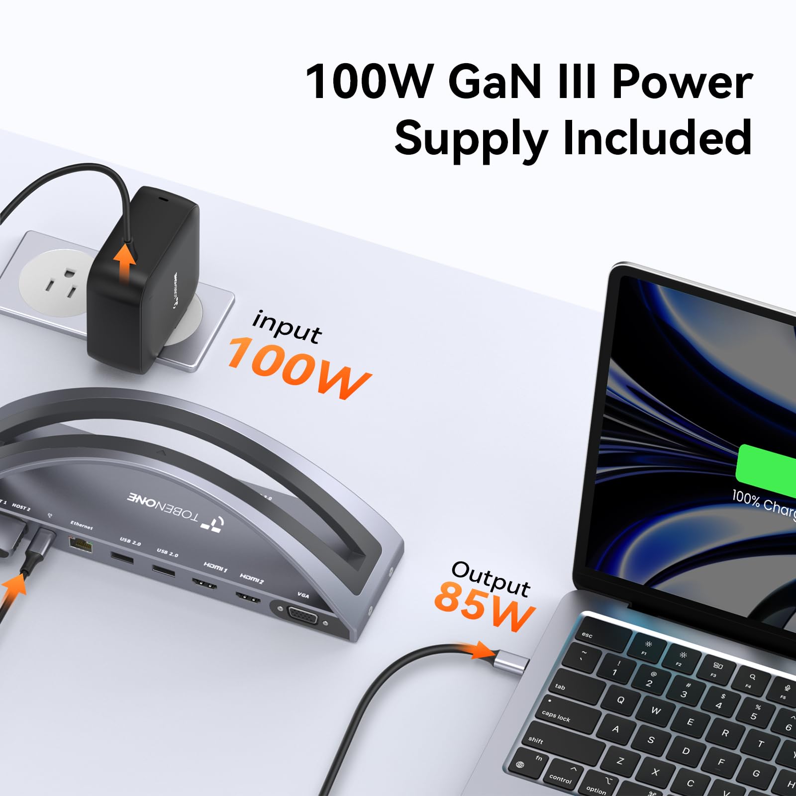 MacBook Docking Station Dual 4K Monitor for M1-M5 Pro/Max, 13-in-2 USB C Docking Station with 100W Power Adapter, Laptop Dock Stand with 2 HDMI, VGA, 5 USB, PD 3.0, RJ45, SD/Micro SD, Audio thumbnail 10