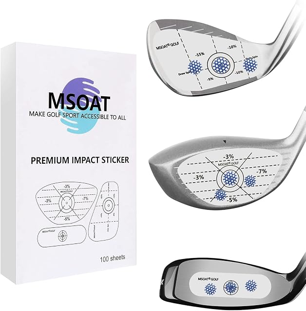 MSOAT Golf Impact Tape Labels Stickers300/120PCS Golf Impact Stickers Impact Tape for Golf Club Impact Stickers Woods Irons Putters Ball Hitting Recorder