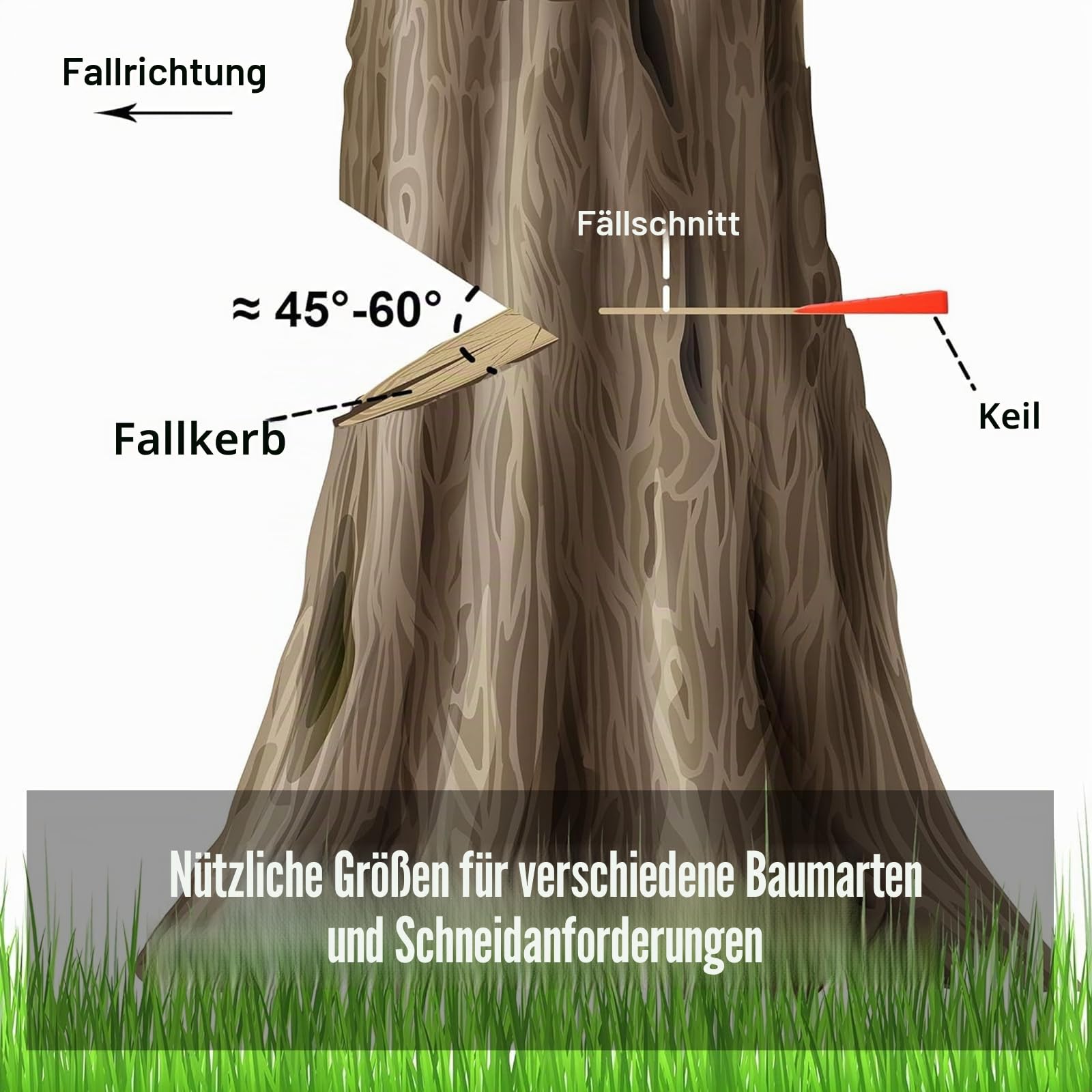 AR-PRO 6 Stück Baum-Fällkeile mit Spikes für sicheres Baumschneiden - je 3 20,3 cm und 14 Keile Aufbewahrungstasche; Fällhunde zur Führung von Bäumen stabilisieren sicher am Boden Holzscheite Faller