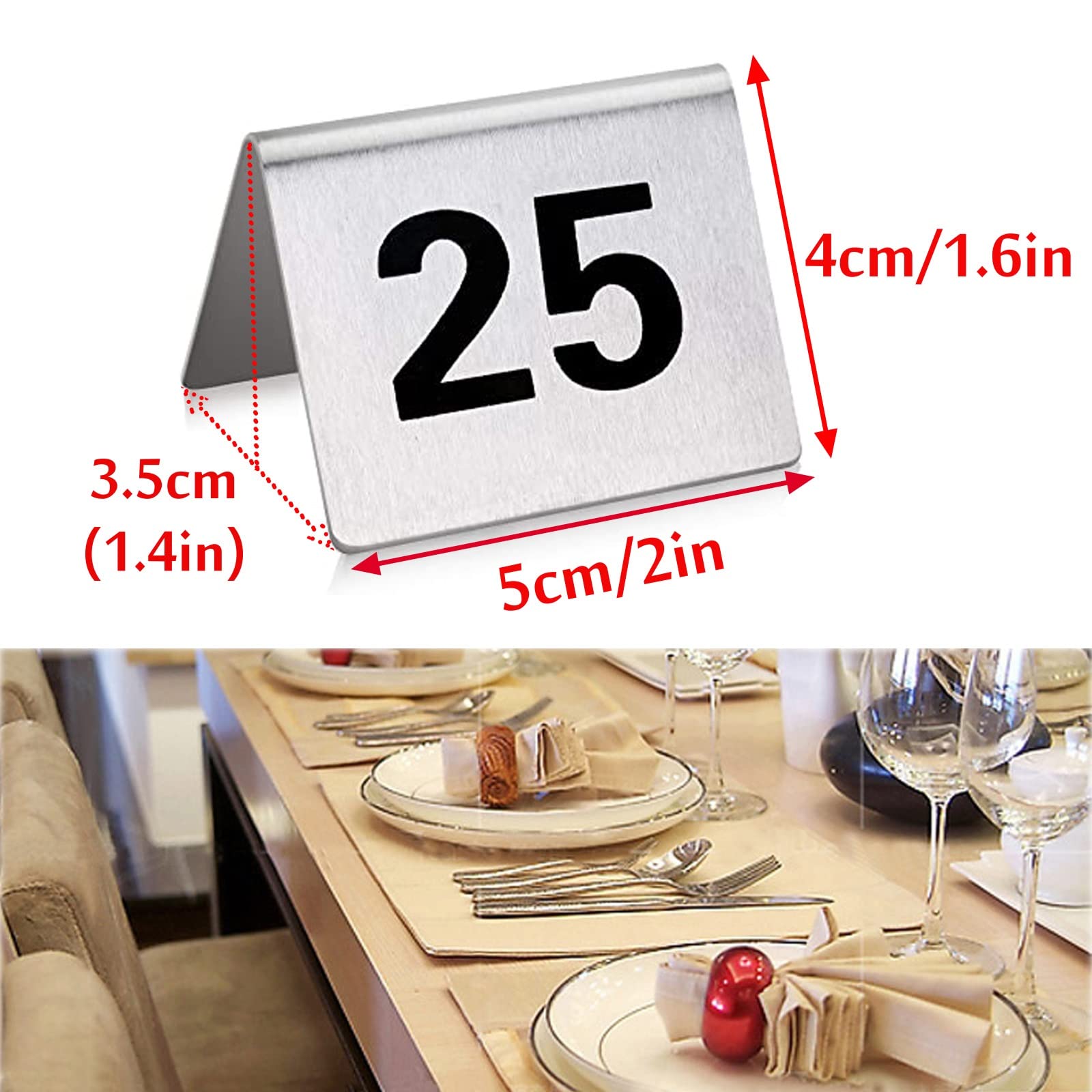 Tischnummern 1 Bis 50/100, Tischschilder, Stapelbare Tischnummern, Vielseitig Einsetzbar In Restaurants, Bars, Auf Partys Und Hochzeiten,1 to 50-L:40xW:50mm