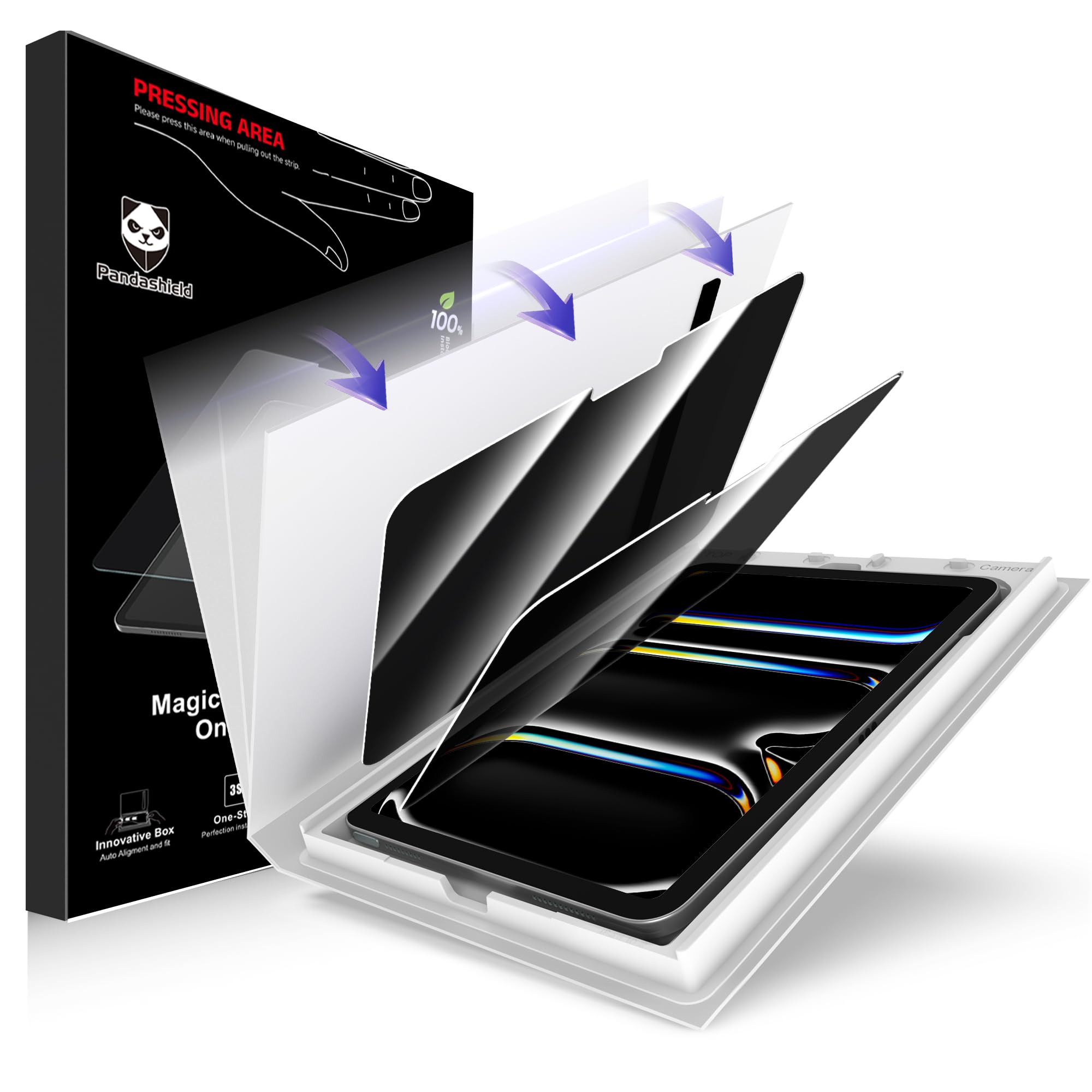PandaShield 2-Pack Privacy Screen Protector for iPad Pro 13-inch M5/M4