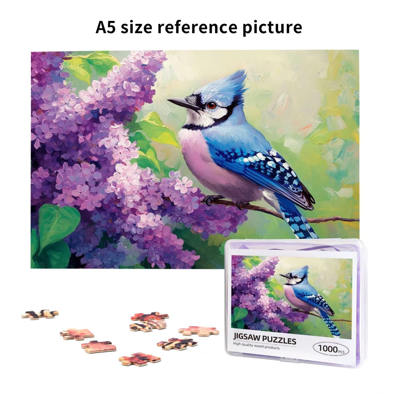 Puzzle 2000 Teile, Puzzle Erwachsene, Holzpuzzle Blume Impossible Jigsaw, Clevere Rätsel, HD Farbe Jigsaw mit Geschenkbox Verpackung for Room Decor, Geschenke für Frauen Lavendel 100x70cm p-2045