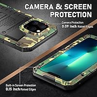 Vista 52 de Beasyjoy Funda impermeable para iPhone 13, funda de metal con protector de pantalla integrado, resistente protección de cuerpo completo, grado