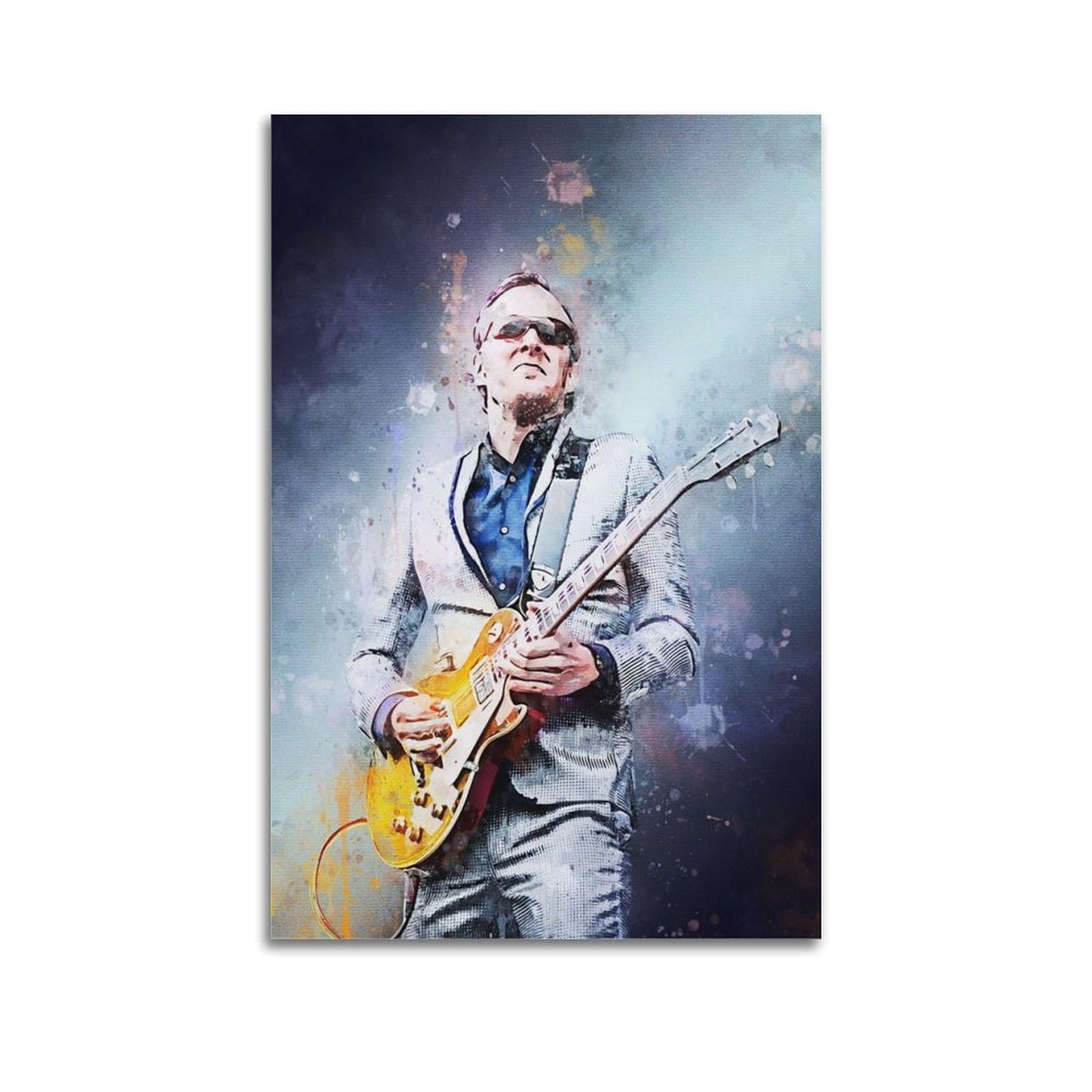 Tesuxyehh Unframe-Style Guitarist Joe Bonamassa Poster Poster Decorative Painting Canvas Wall Posters And Art Picture Print Modern Family Bedroom Decor Posters 08X12inch(20X30cm)