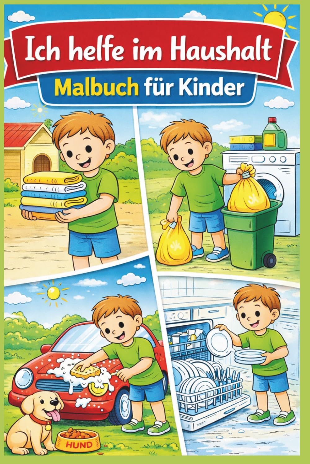 Ich helfe im Haushalt: Malbuch für Kinder ab 3 Jahren | Alltagshelden Malbuch | Helfen im Haushalt lernen, aufräumen & selbstständig werden