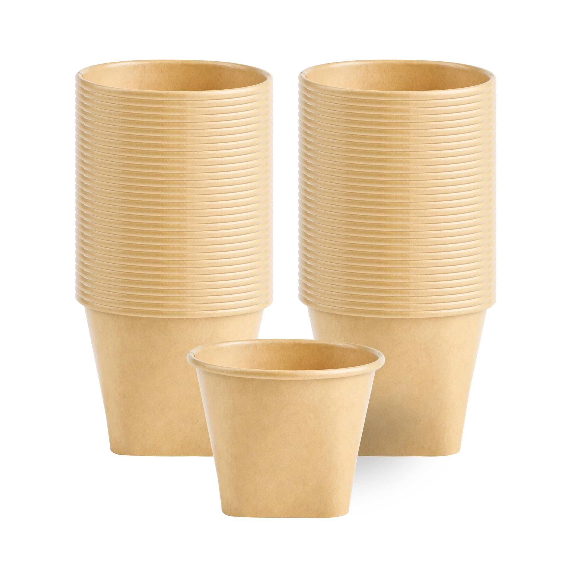Coppetta 6 Ounce Dessert Cups, 200 Greaseproof Ice Cream Cups - Lids Sold Separately, Square Bottom, Kraft Paper Yogurt Bowls, Disposable, For Sundaes, Mousse Or Puddings - Restaurantware