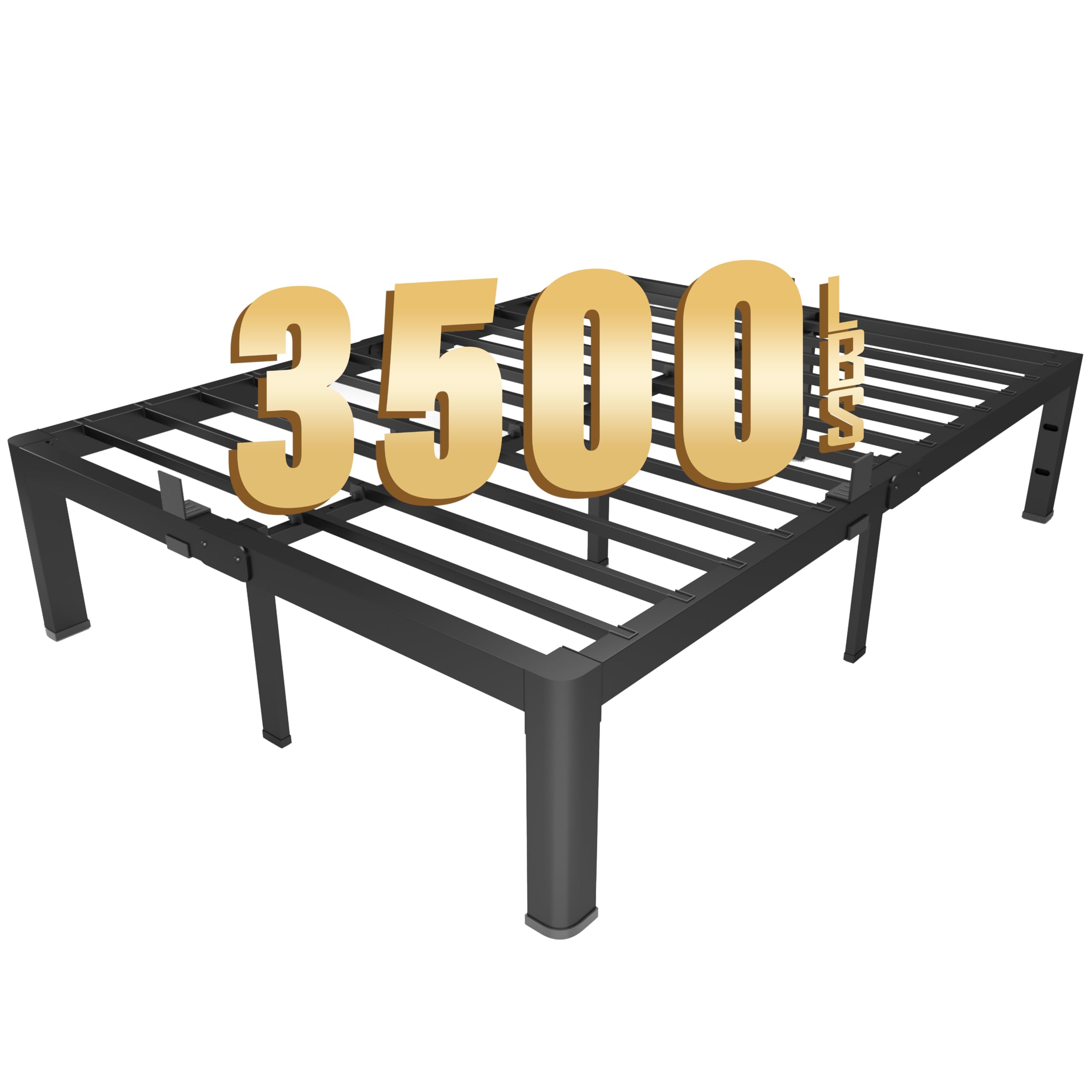 yookare King Metal Platform Bed Frame, 14 Inch, 3500 lbs