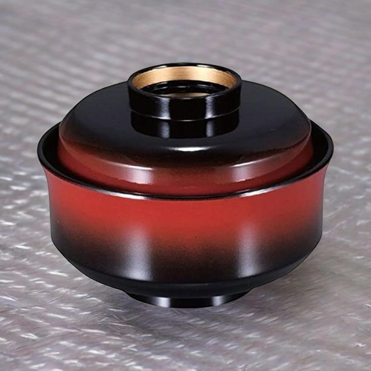 J-kitchens Miso Soup Bowl TA4.5 Inch Tenryuji Bowl, Vermilion Blur Highland Platform, 5.3 x 3.9 inches (13.5 x 9.9 cm), Made in Japan