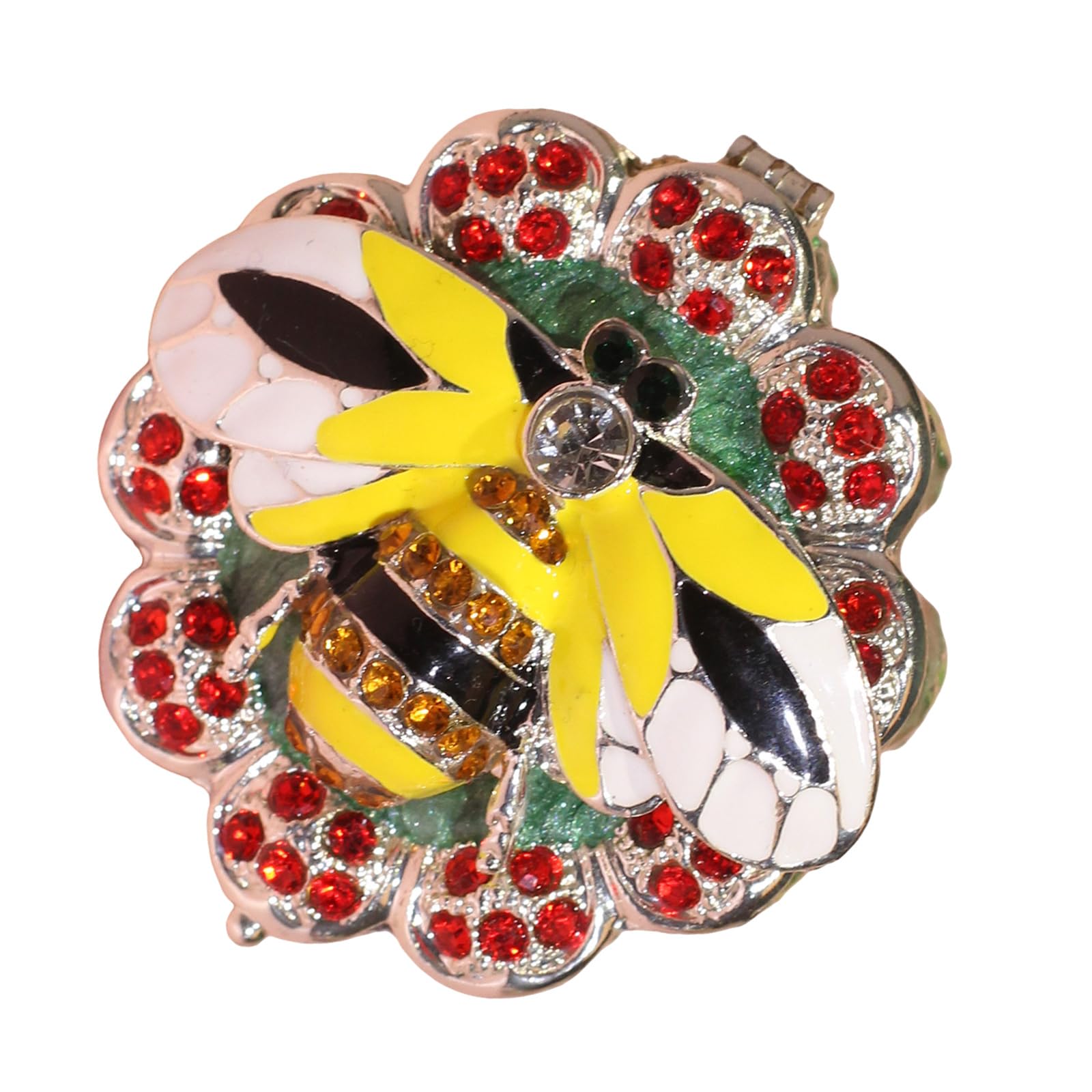 HDOYTXXM Handcrafted Enameled Metal Jewelry Organiser with Secure Closure and Compartments Rings Earrings Display Case Jewelry Organiser with Secure Closure
