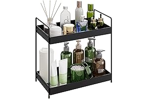 Solejazz 2-Tier Bathroom Countertop Organizer with Iron Standing Shelf