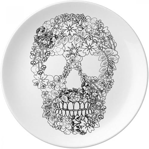 Flores Huesos México Día De Muerto Plato Decorativo Porcelana Salver Vajilla Plato Cena