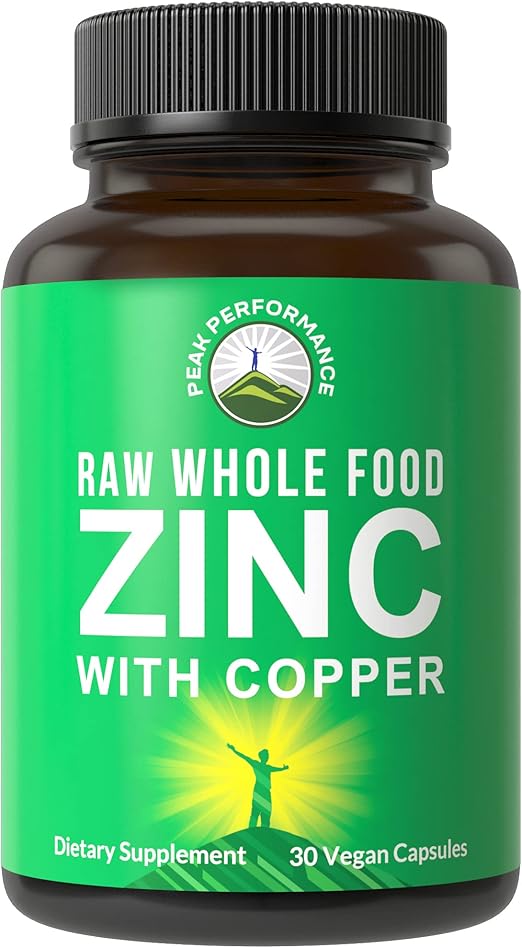 Raw Whole Food Zinc with Copper + 25 Vegetables and Fruit