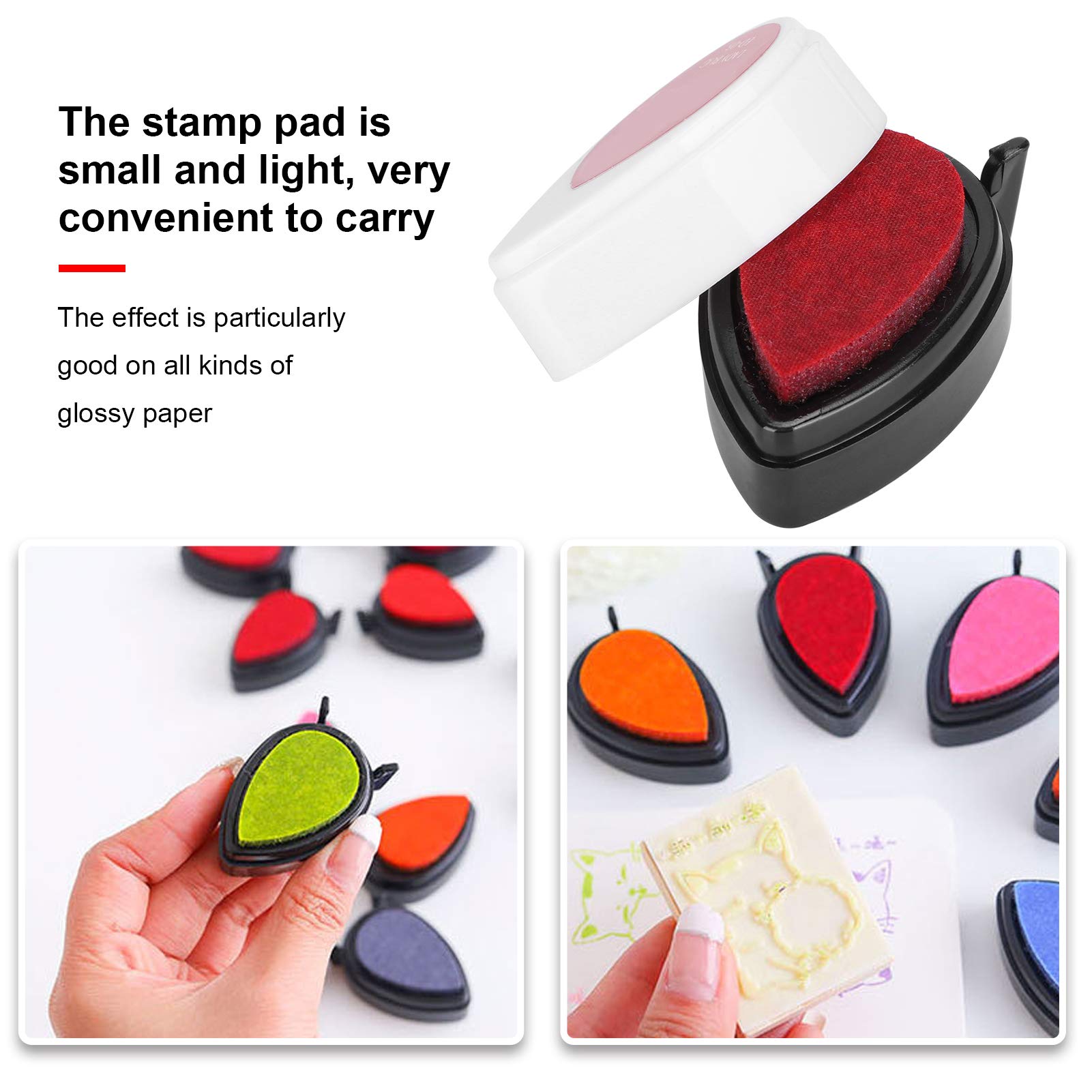 Set di 36 tamponi di inchiostro ad asciugatura rapida, colori vivaci, a forma di goccia, per timbri fai da te, inchiostro a base d'acqua, per lavori artistici, scrapbooking,