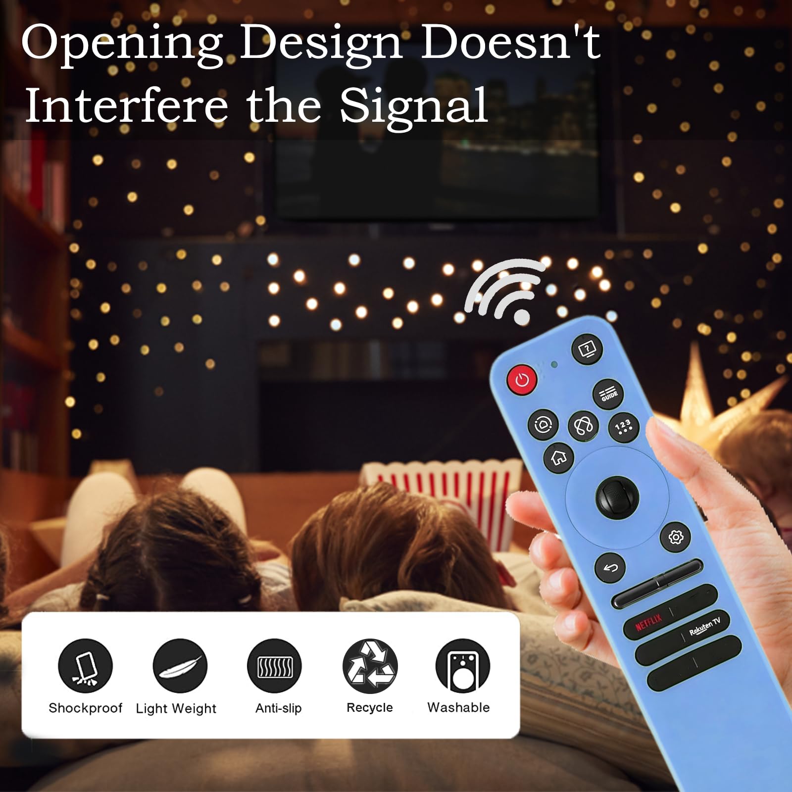 Gavyqier 1PC Silicone Protective Controller Sleeve Compatible with 2025 LG OLED TV Series,Remote Cover for LG MR25GA Magic Glow Blue - 5