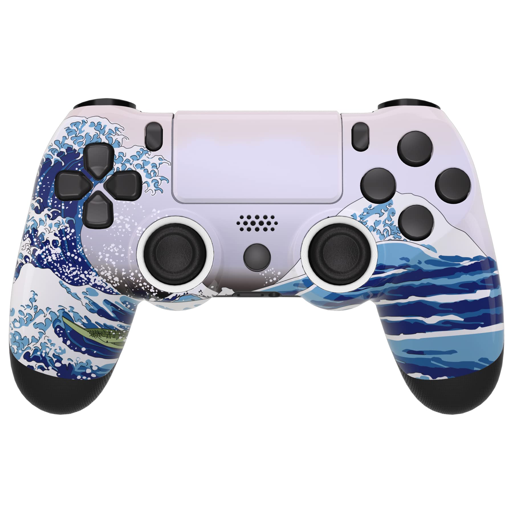 eXtremeRate Cover Custodia Touchpad Compatibile con ps4 PRO Slim Controller,Ghost Copertura Frontale Case Scocca Touchpad Compatibile con ps4 Joystick JDM-040/050/055-Grande Onda