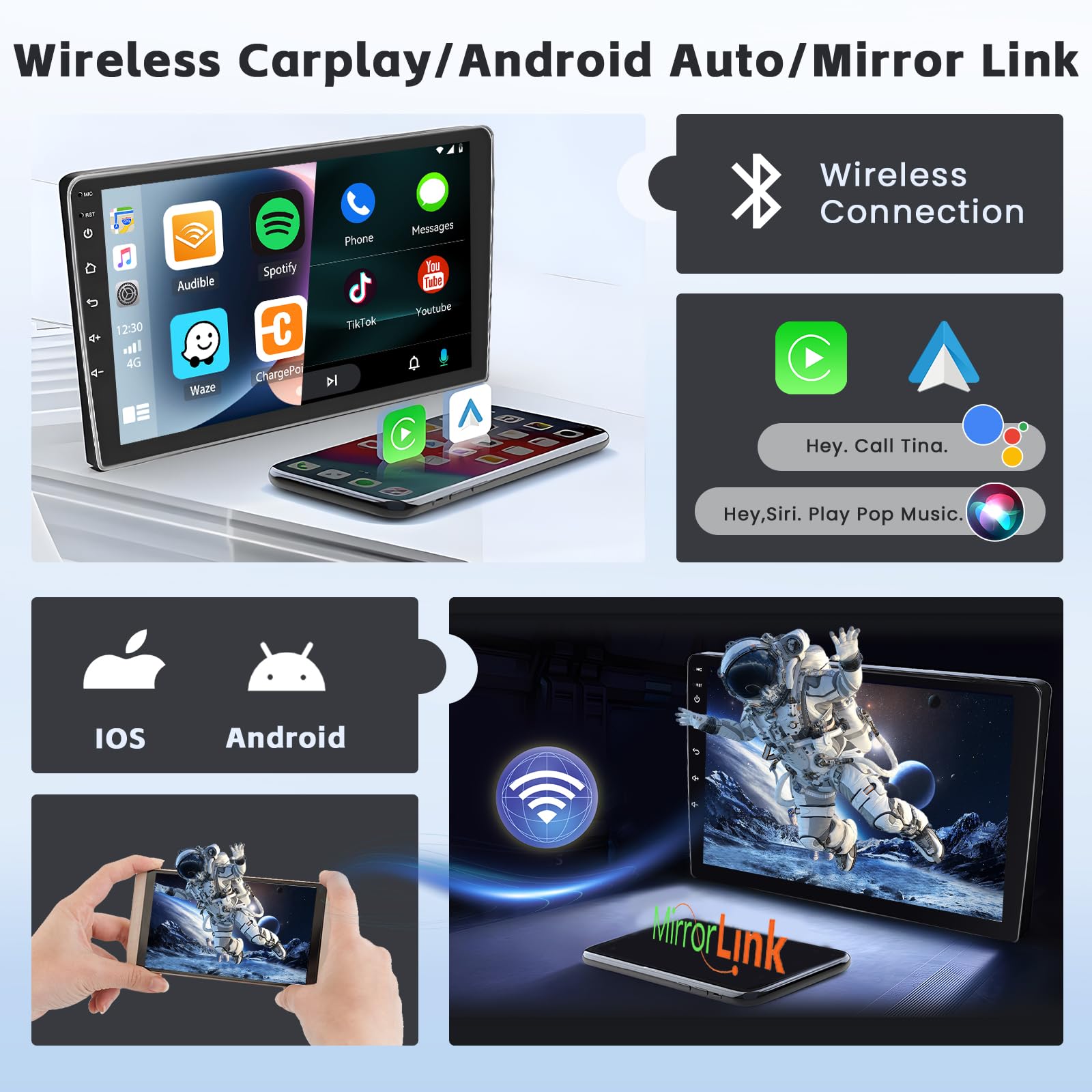 5G WiFi 4+64G Android Radio de Coche para Peugeot 308/408 2007-2015 Inalámbrico Carplay, 9 Pulgadas IPS Pantalla Táctil Autoradio Bluetooth Android Auto GPS FM/RDS Cámara Trasera