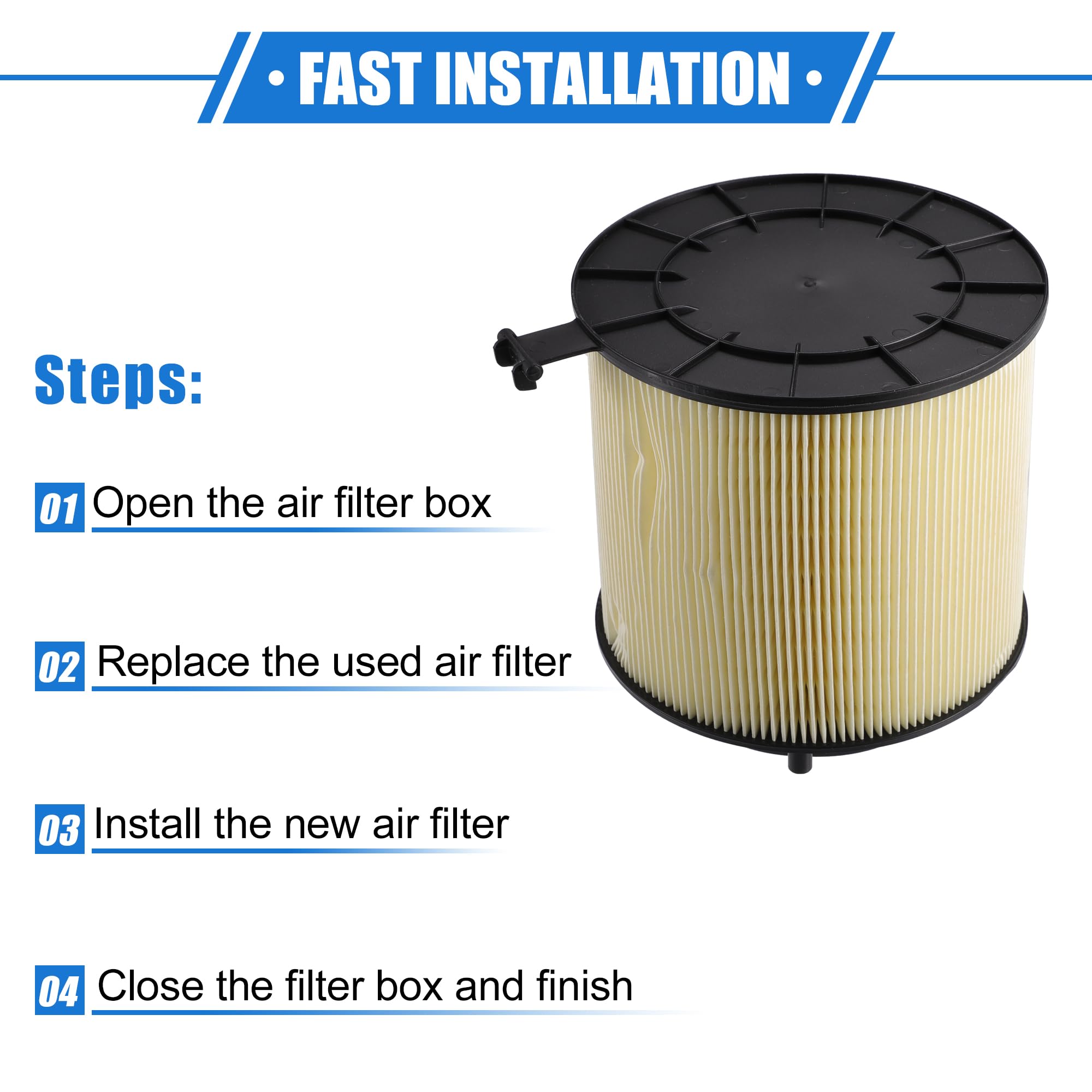 A ABSOPRO Filtro De Aire Del Motor Para Audi Sq5 3.0L V6 14-17 1pc | OE: 8K0133843, Material: PP, Size: 18.5X16.5X16CM, Color: Negro, Beige, Para A4, A5, Q5, S4, S5