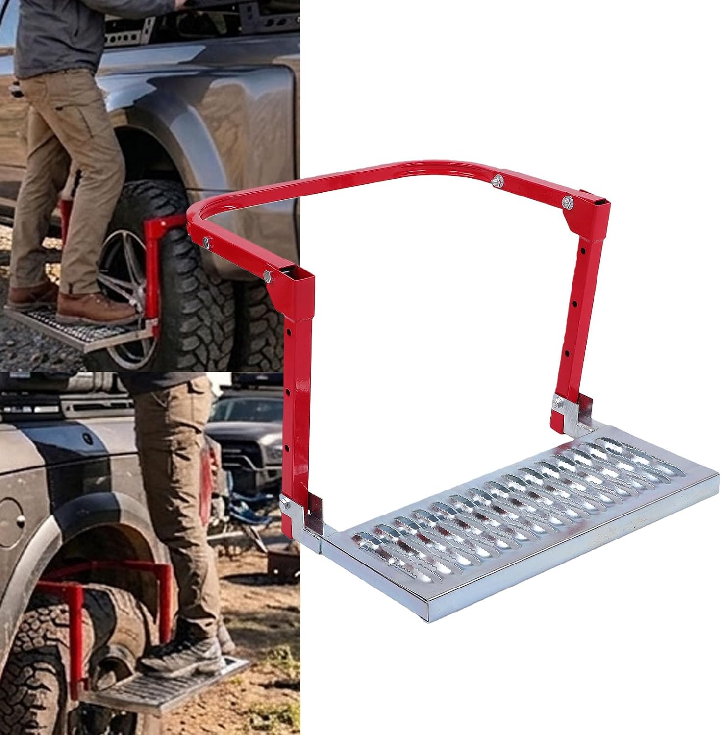 Fafeicy Heavy Duty cast Iron Folding tire Step with 330lb Capacity