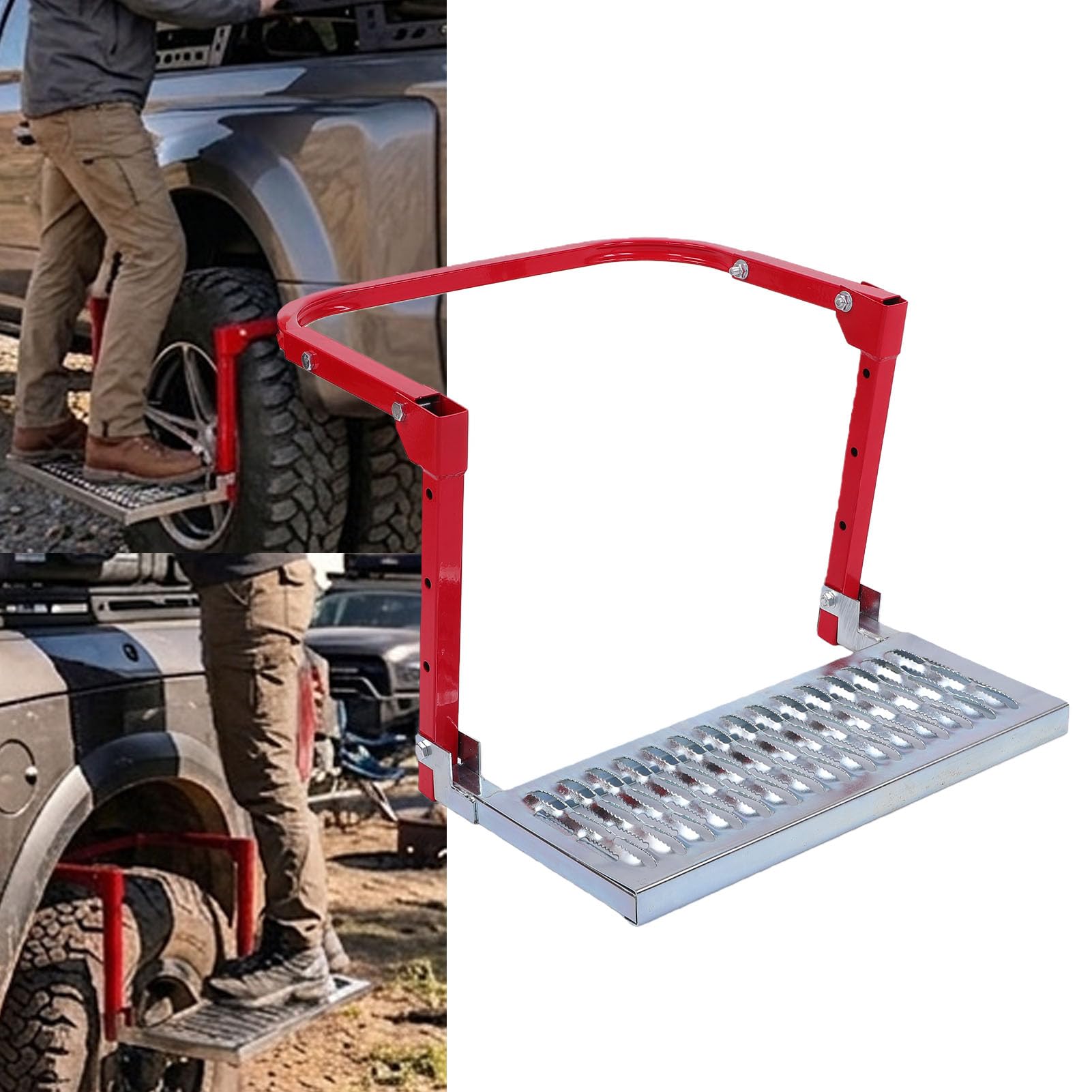 Hyuduo Plegable Escalón para Neumáticos, Hierro Fundido, 149.7 Kg,