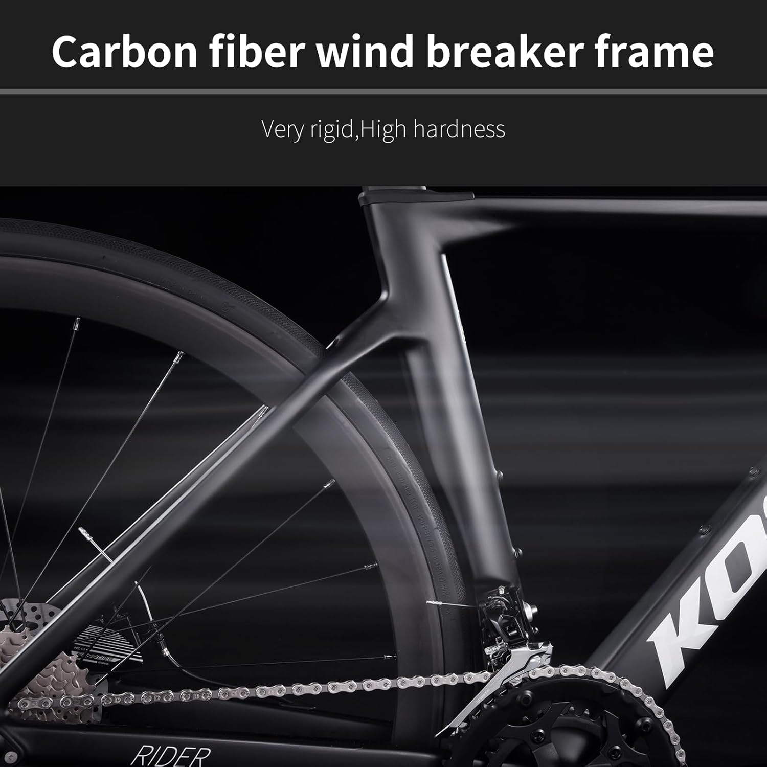 KOOTU Carbon Road Bike, T800 Lightweight Carbon Fiber Frame Racing Bicycle with Shimano 105 R7000 22 Speed Groupset and Mechanical Disc Brake for Adult