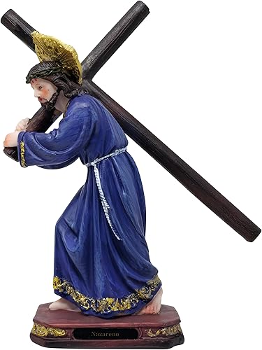 DVDMATINEMOVIES - Estatua de resina religiosa nazarena, varios tamaños, estatua religiosa nazarena, decoración del hogar, eventos, iglesia, oración