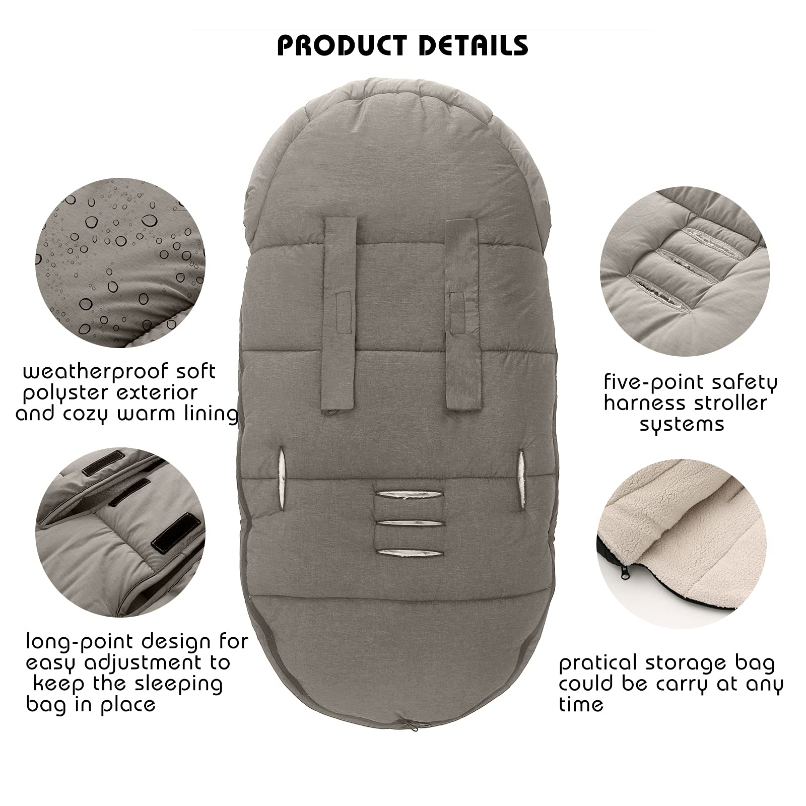 Fußsack Winter Universal für Kinderwagen Buggy Baby Footmuff