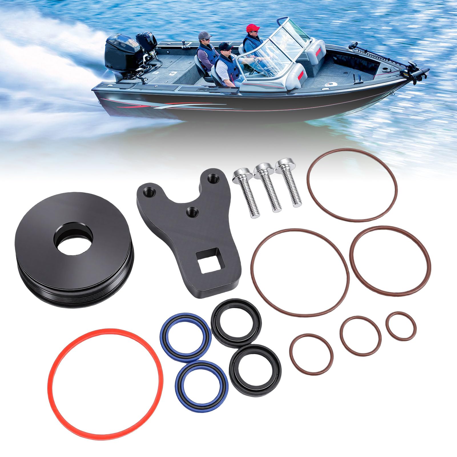 HEEPDD Kit Guarnizioni di Riparazione Pistone Trim, Lega di Alluminio, Ricambio per Motori Fuoribordo E-Tec da 60 a 130 Serie Barche/yacht