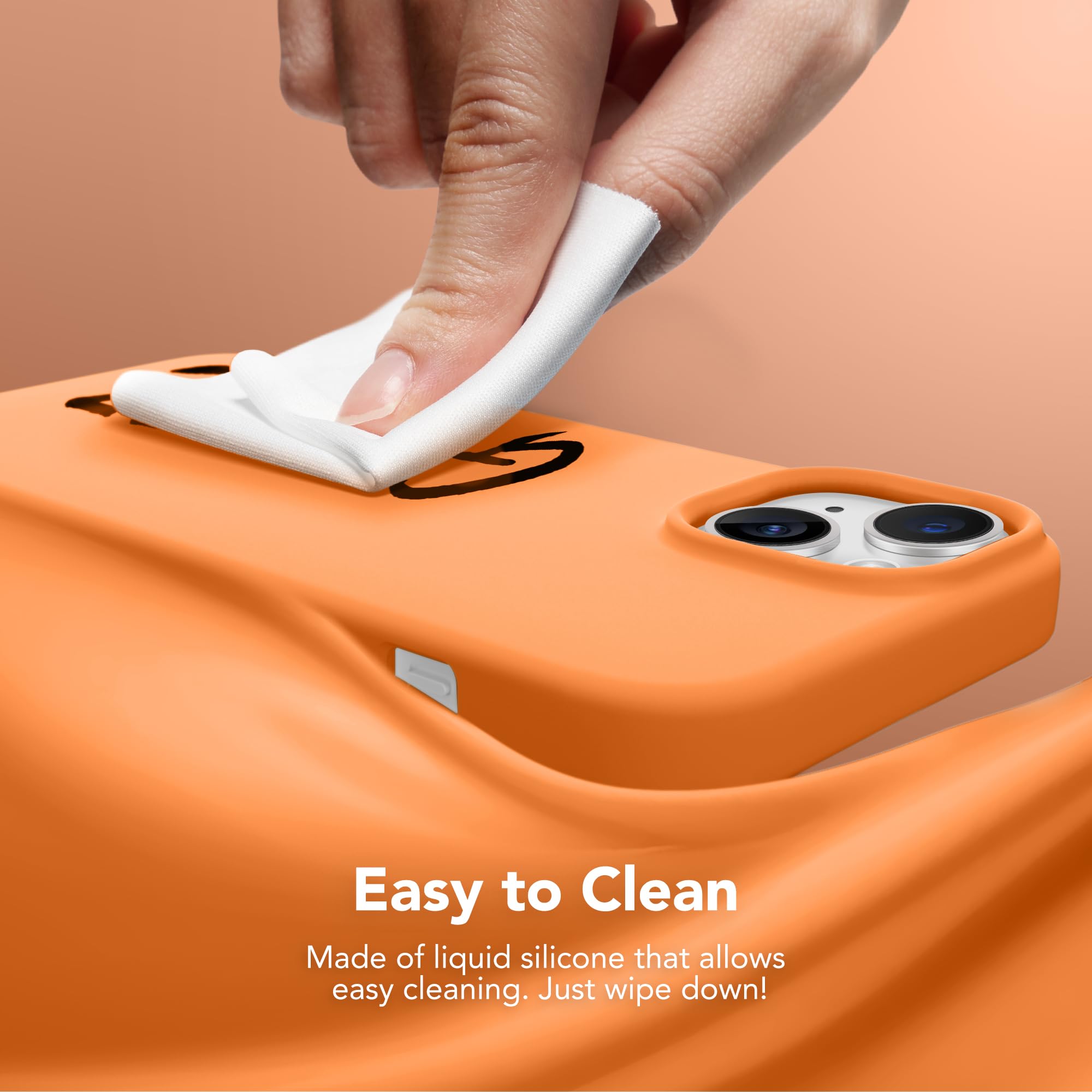 GONEZ Funda magnética para iPhone 15, funda de silicona, color naranja