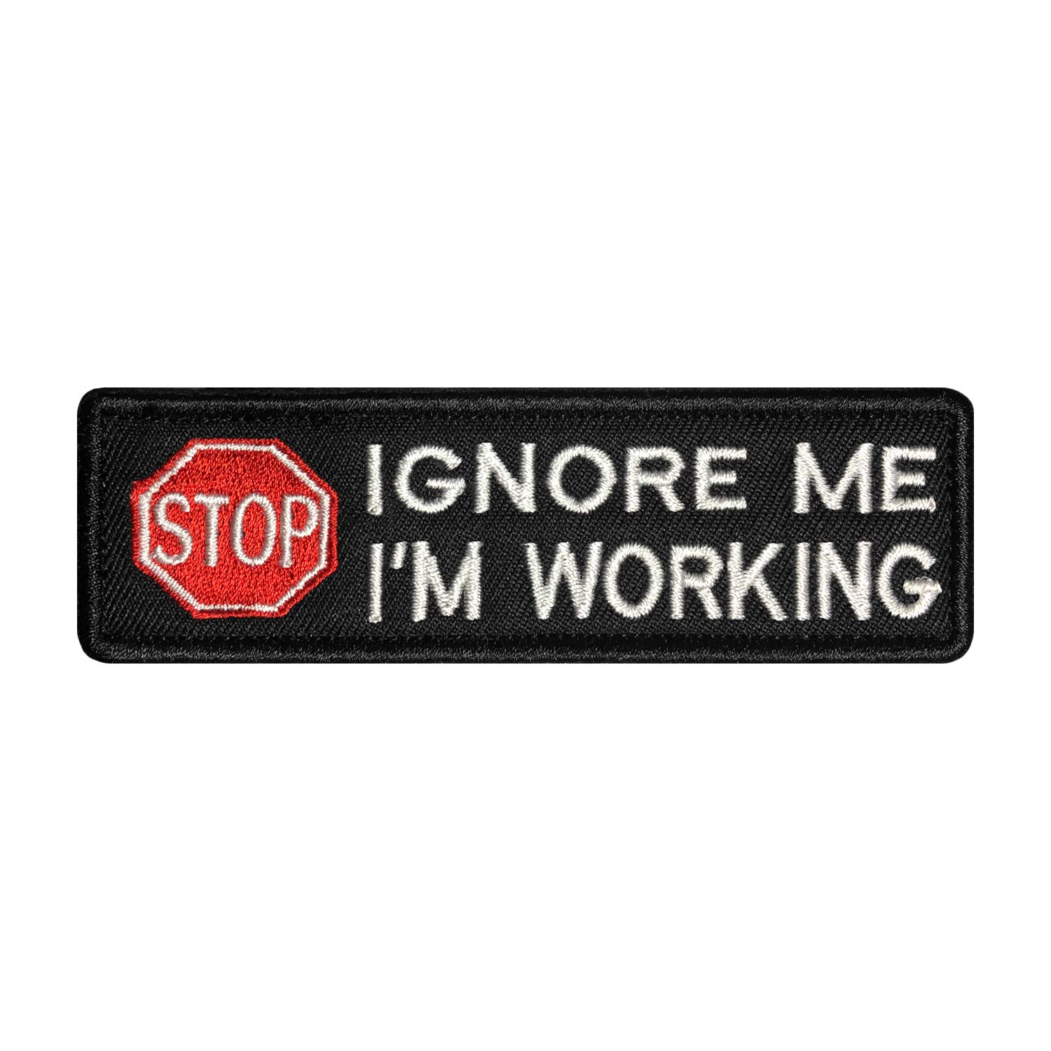 MORTHOME M Service Dog Vests/Harnesses Patch Emblem Embroidered Fastener Hook & Loop Patch (Dog Ignore Me I'm Working)