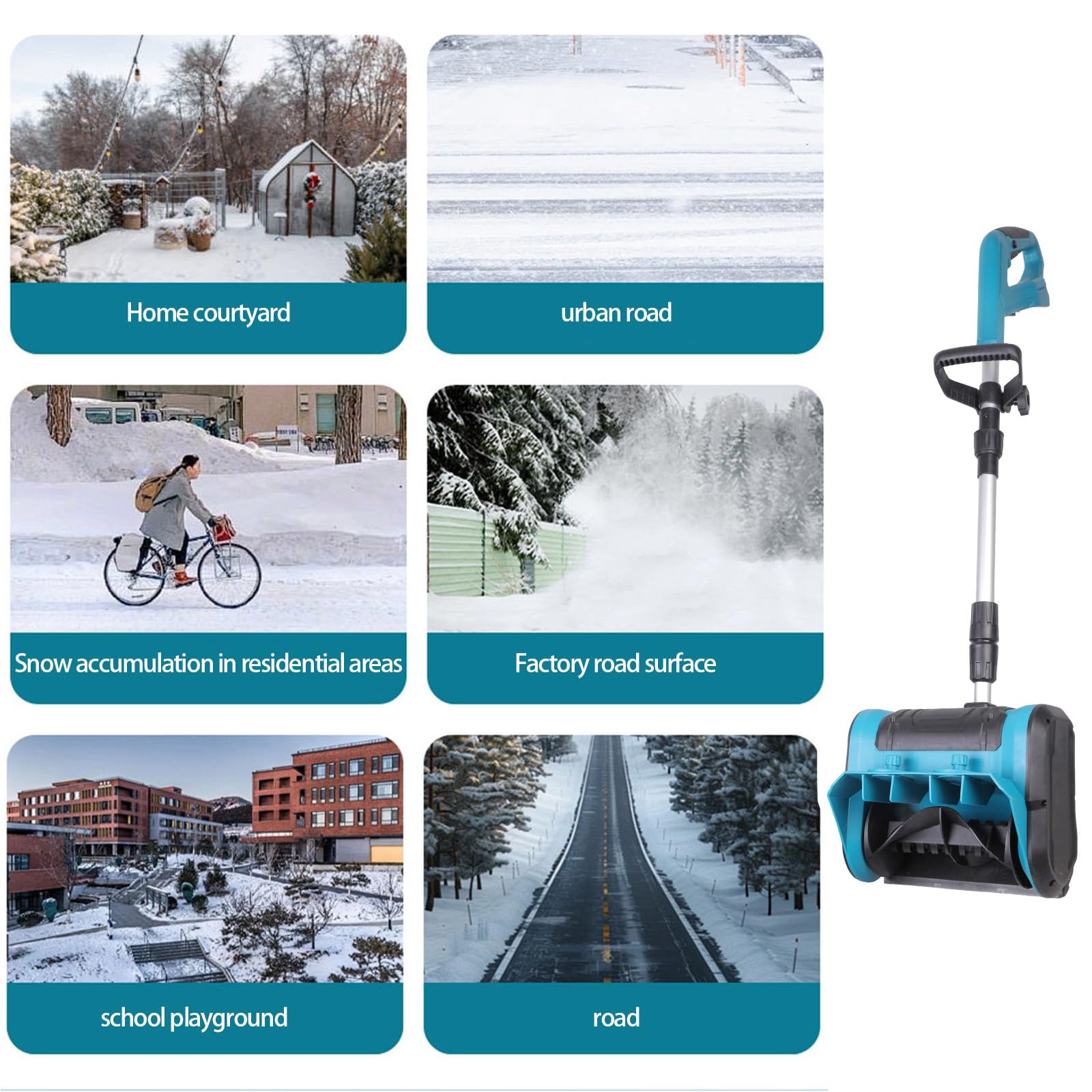 Servicios: soplador de nieve eléctrico, batería no incluida, funcionamiento silencioso, herramienta de jardín de invierno rápida, portátil, soplador de nieve eléctrico