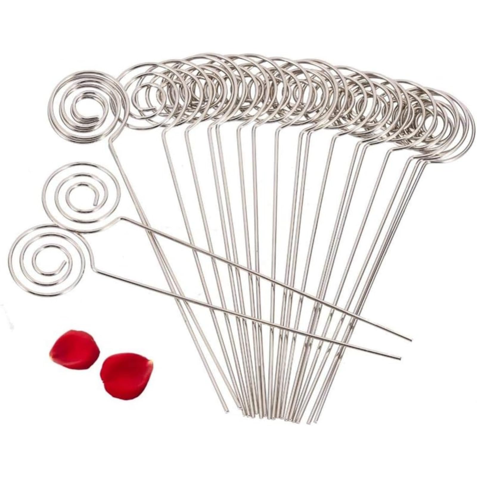 KSTE Uchwyt na klips Memo, Uchwyt na notatki Klips Srebrny Uchwyt na zdjęcia DIY Craft Metal Wires Karta fotograficzna Memo Note Uchwyt na klipsy Osobowość kreatywna Uchwyt na karty papierowe (50)