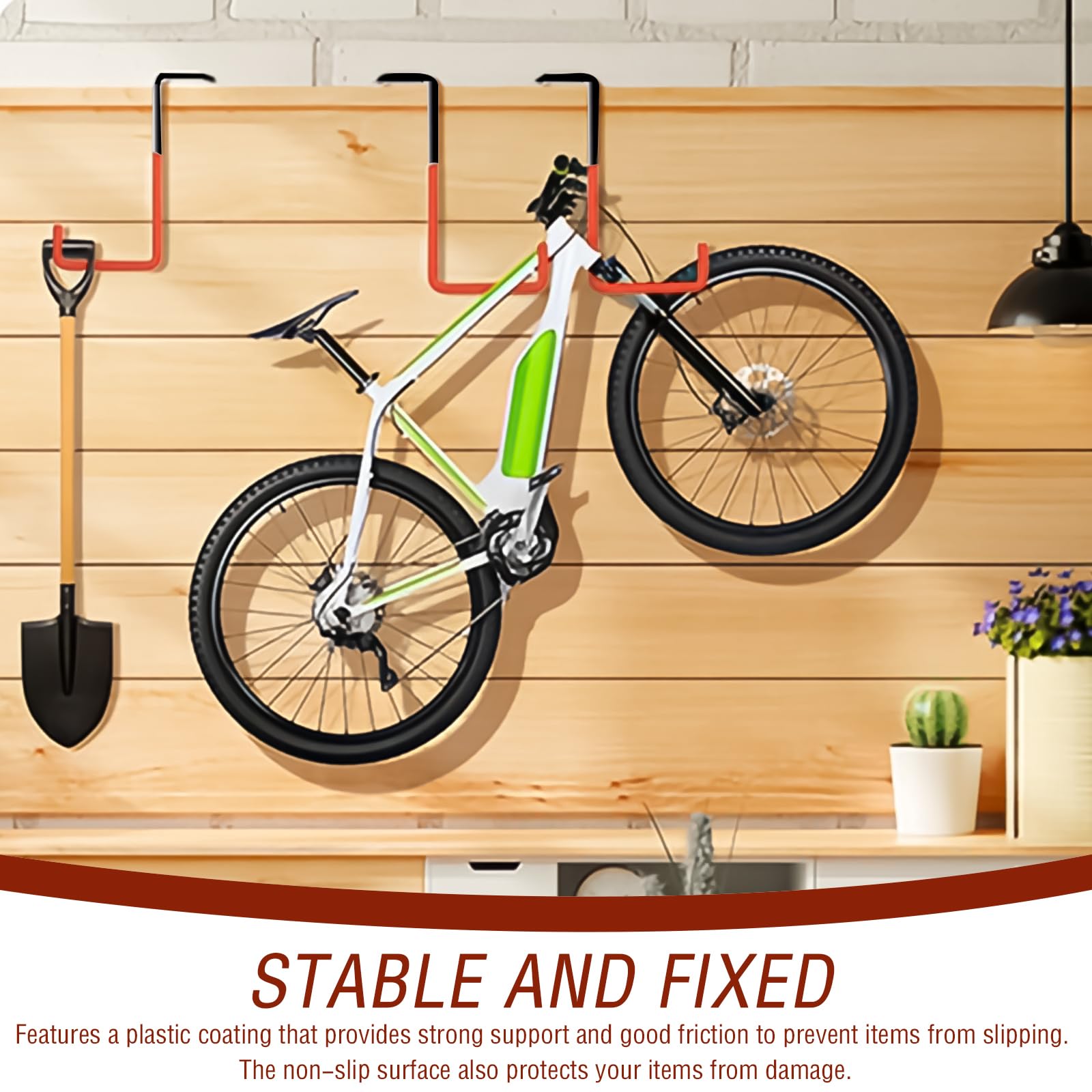 Ganchos para Colgar Bicicletas, 4 Piezas de Colgador Bicicleta, Soporte para Bicicleta Robusto, Grande en Forma de S, para Colgar Bicicletas, Macetas y Herramientas de Jardinería