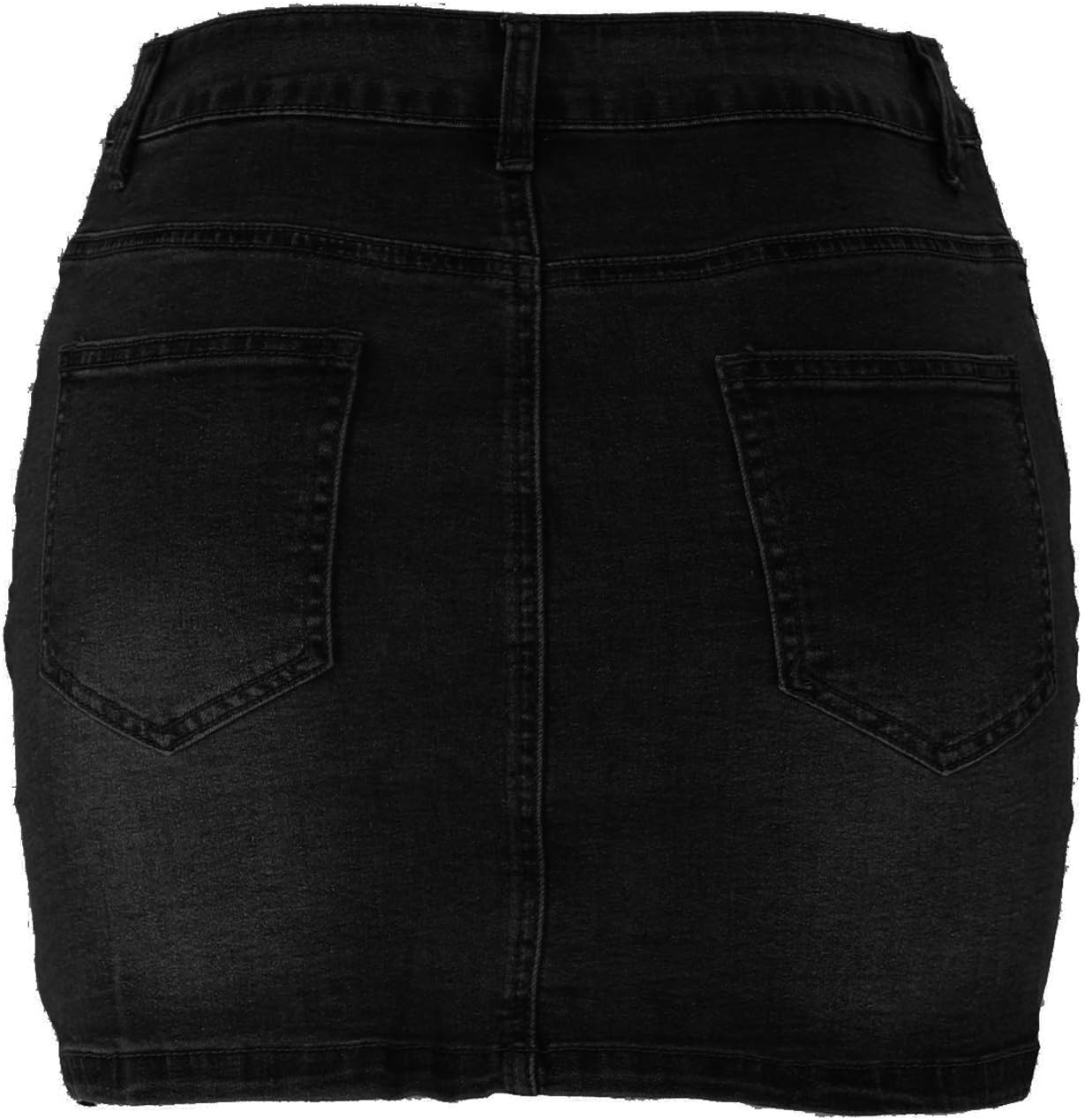 Tulucky Women's Button Down Front Denim Short Skirt with Side Pocket - Image 4
