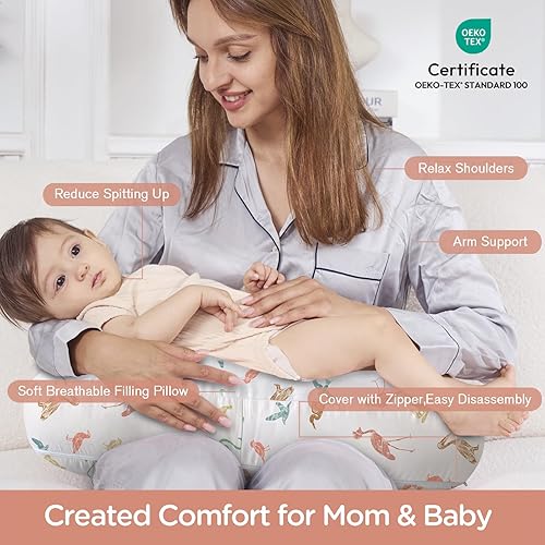 Miniatura 2 de Little Grape Land Almohada de lactancia, almohadas de lactancia materna para mamá, funda suave de pájaros con relleno transpirable, almohada de