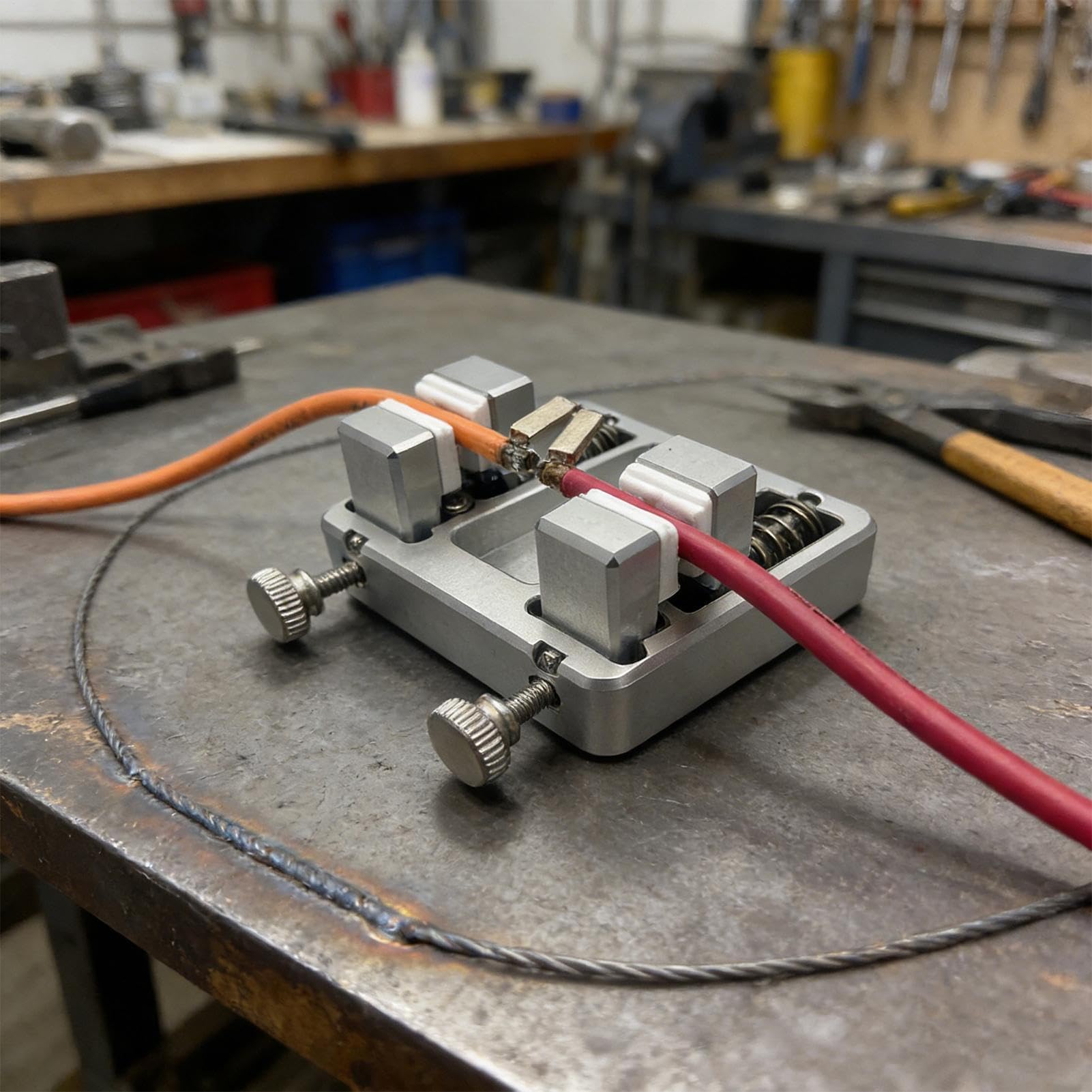 Pince à souder en aluminium lourd avec mâchoires résistantes à la chaleur - Pince à souder pour montage PCB et soudage par points - Support stable pour établi et station de soudage
