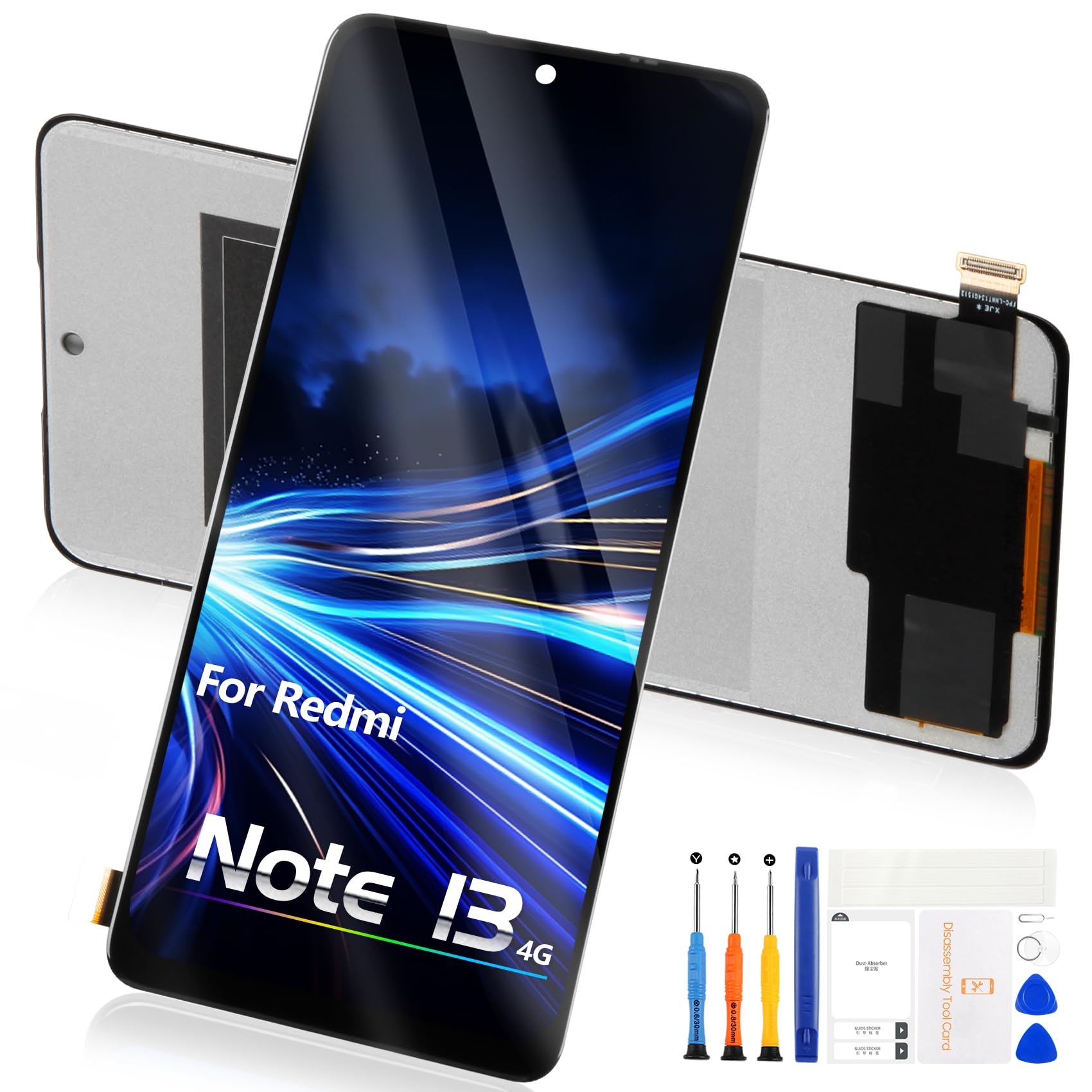 Reparo LCD Écran pour Xiaomi Redmi Note 13 4G Display - Ecran pour Redmi Note 13 4G LCD Display Écran Tactile Digitizer Assembly 23129RAA4G 23124RA7EO (6.67",Noir)