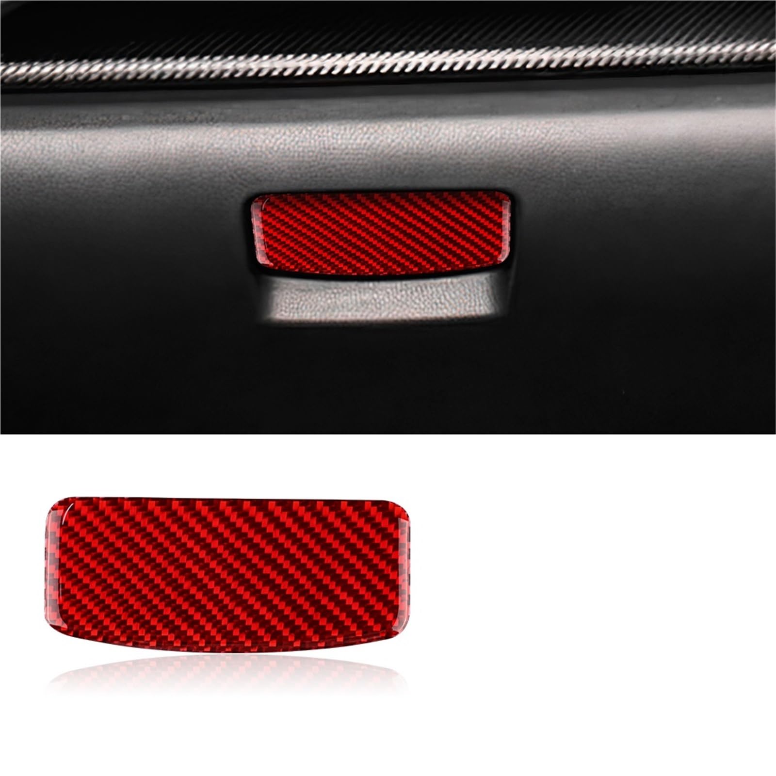 Auto Interior for Subaru for Crosstrek for Impreza 2024 Car Co-Pilot Storage Handle RHD LHD Interior Trim Accessories Soft Carbon Fiber Sticker(Red)