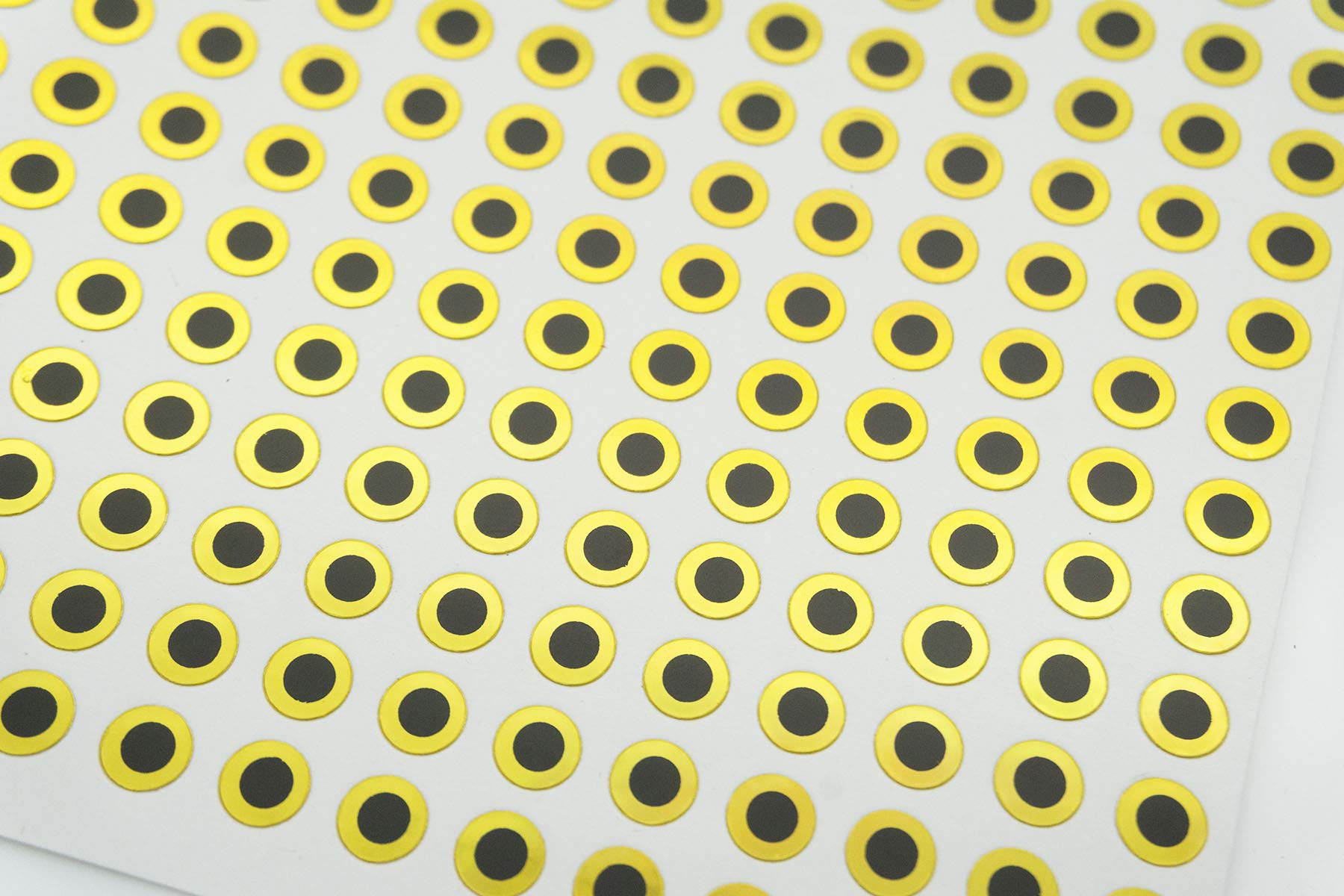 HTHYLURE Fishing Lure Eye 2D Flat Eye Fishing Eyes 2D Holographic Lure Eyes Making Fly Tying Fake Fish Eyes DIY Lifelike Realistic Artificial Holographic Fake Eyes 2D Gold 12MM-126 PCS