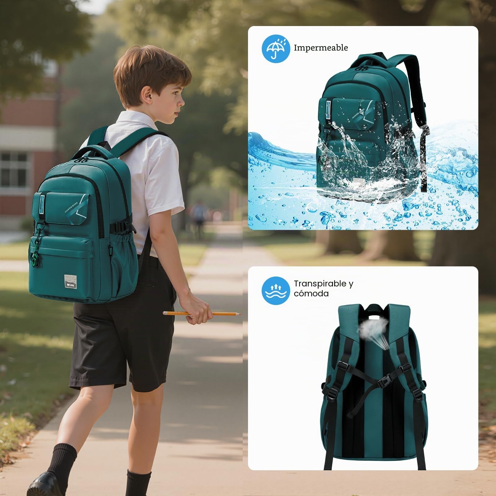 ZHIERNA Mochila escolar para niños, adolescentes, niñas, mochila escolar, mochila para niños de 8, 10, 14 años, mochila escolar grande para regalos escolares, escuela primaria o escuela secundaria