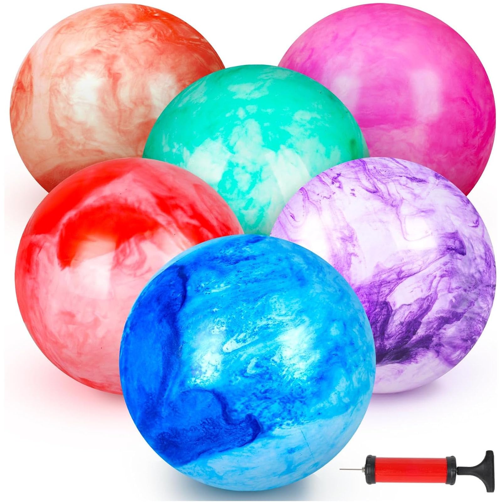 FUTUREPLUSX 6 PCS Rubber Playground Balls, 8.7 Inch