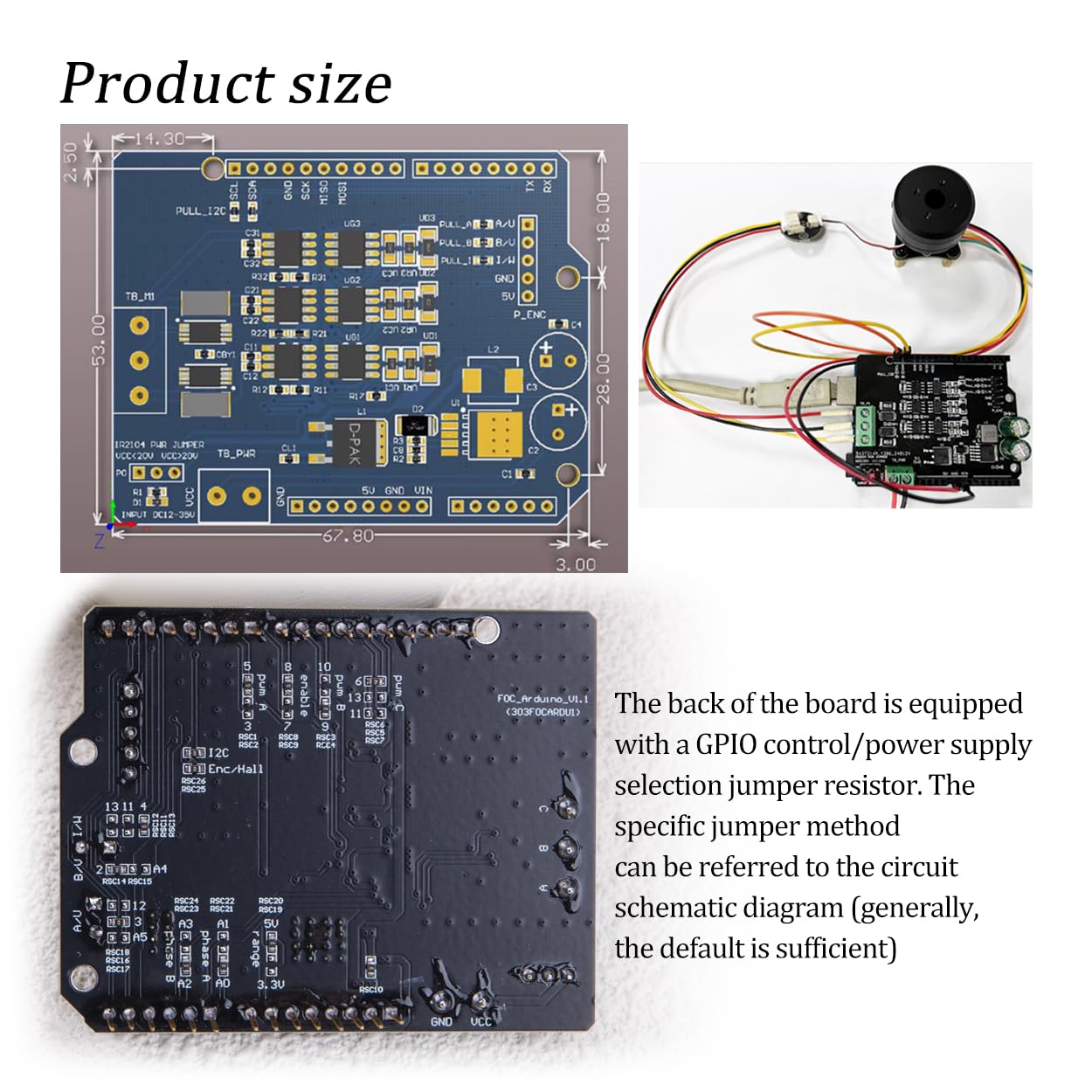 KOOBOOK 1 controlador de motor BLDC de alta eficiencia FOC sin escobillas compatible con Simple FOC Shield V2.0.4 soporta DC12-35V para proyectos Arduino