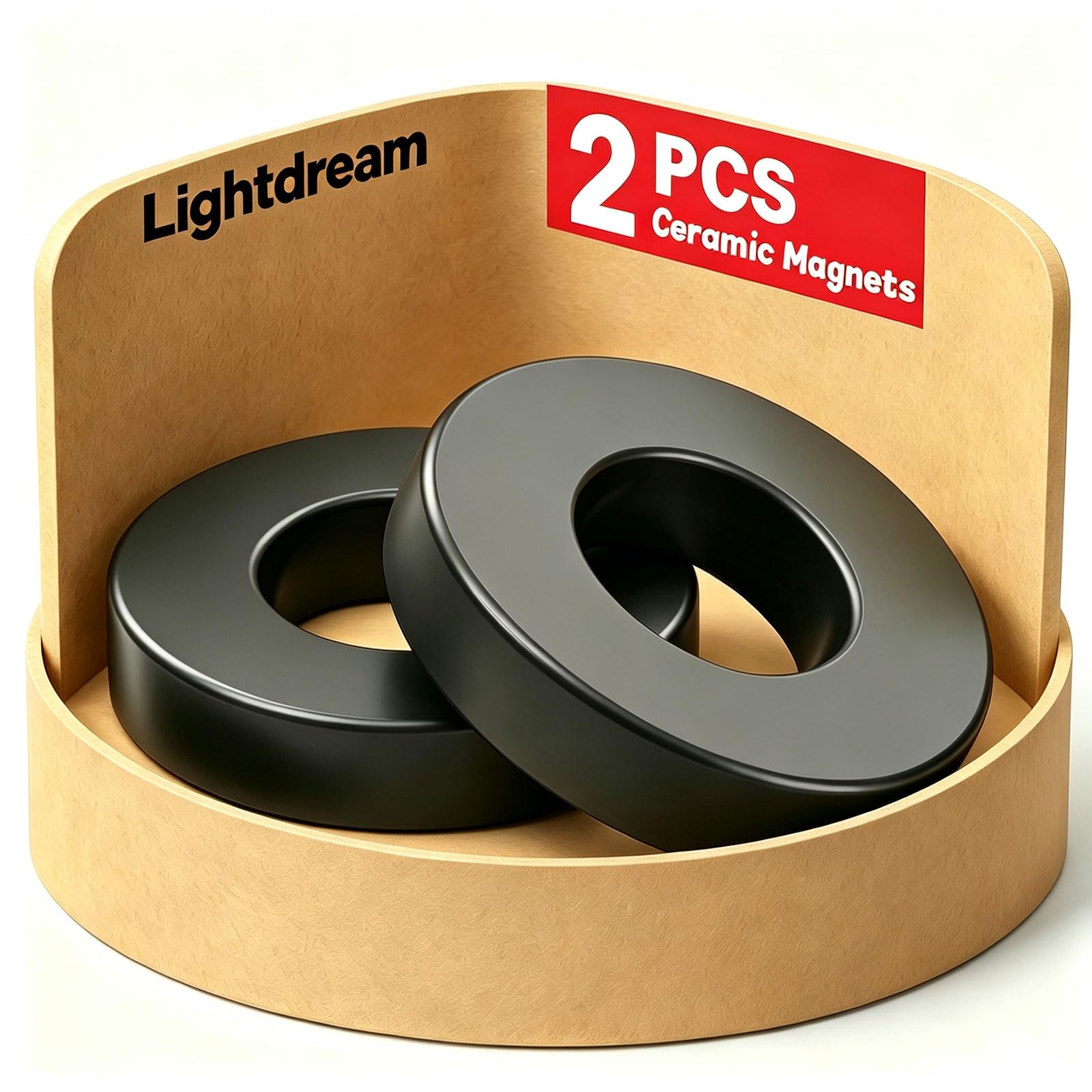 Large Round Magnets, Strong C8 Industrial Ceramic Ring Magnets (Ferrite), 2.4" OD x 1.3" ID x 0.4" Thick, for Science Projects & DIY Craft Making (4) — Amazon image 10