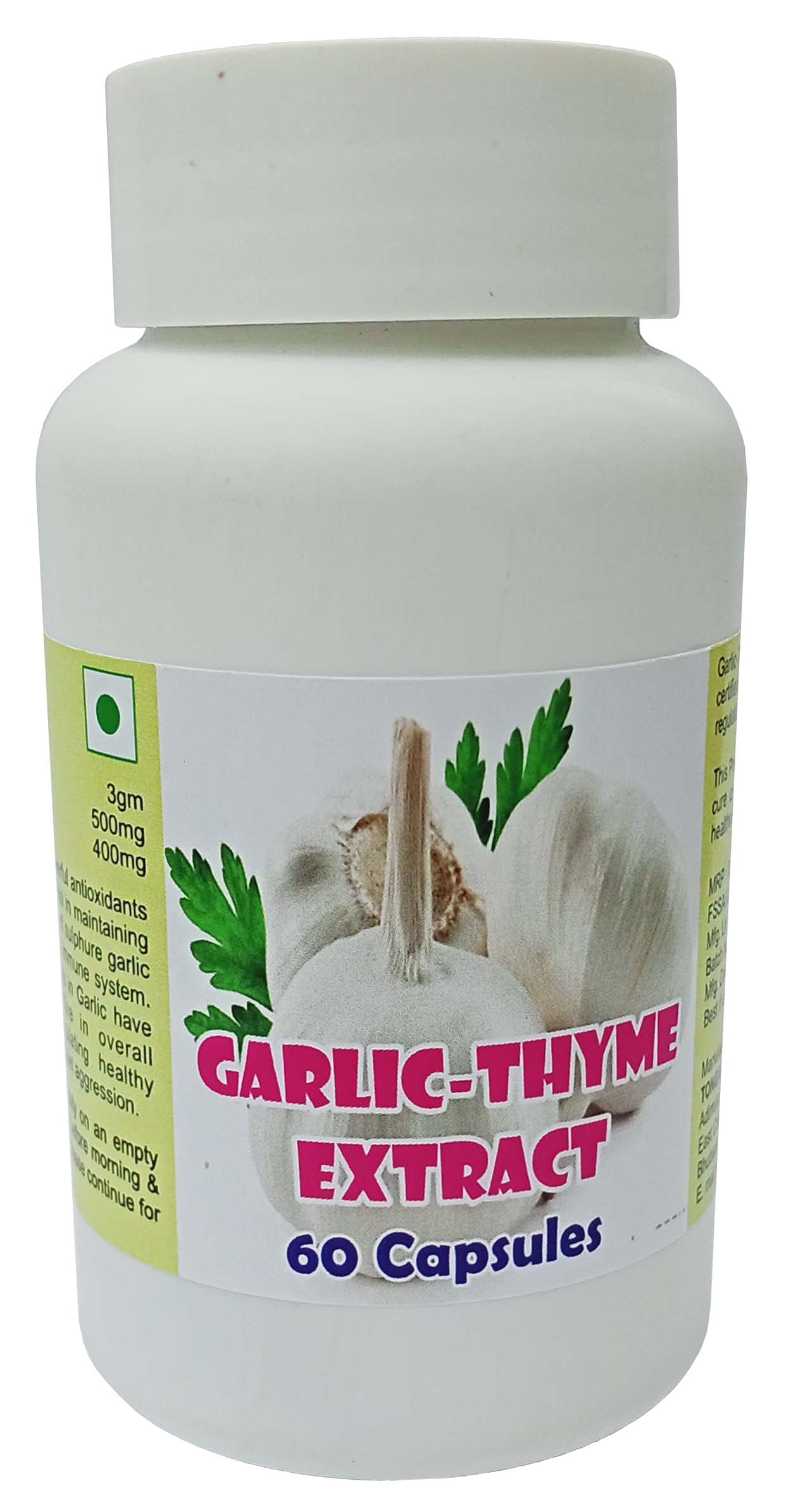 GARLIC THYME EXTRACT CAPSULES - 60 CAPSULES (GET 1 BOTTLE GARLIC THYME EXTRACT 50ML DROPS FREE) (B07R52BR81) Amazon Price History, Amazon Price Tracker
