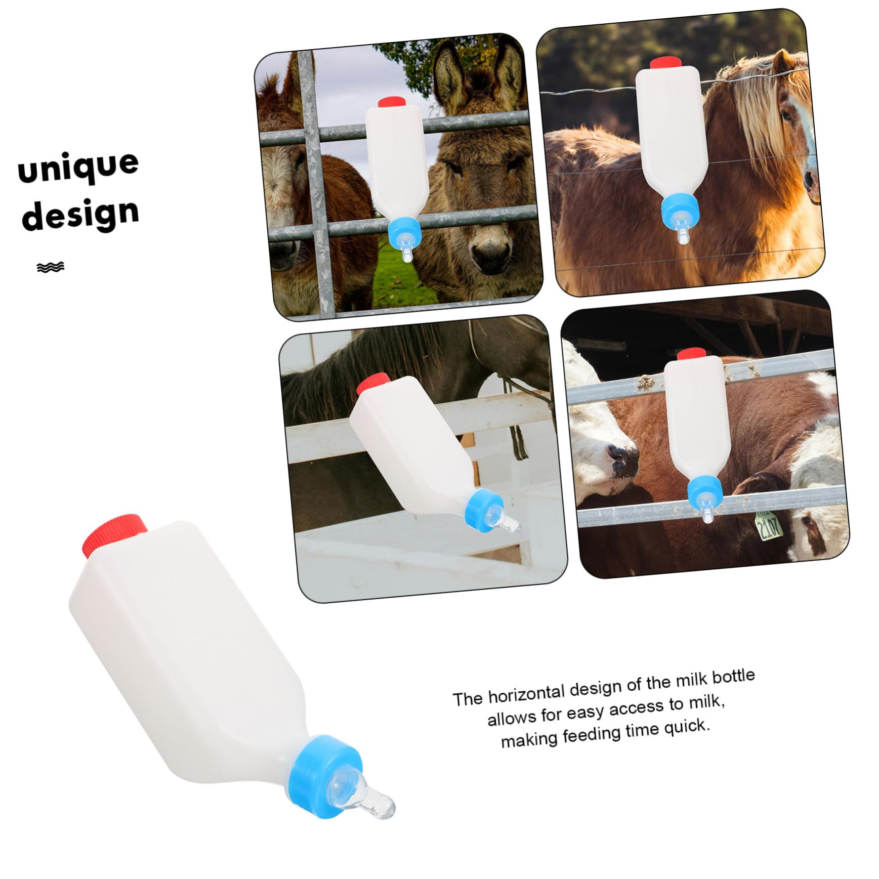 BESPORTBLE 5 Piezas Botella De Pet Cerdito Pequeña Botella De Leche De Ganado Biberón Para Terneros Biberón Para Ovejas Contenedor De Alimentación De Mascotas El Plastico