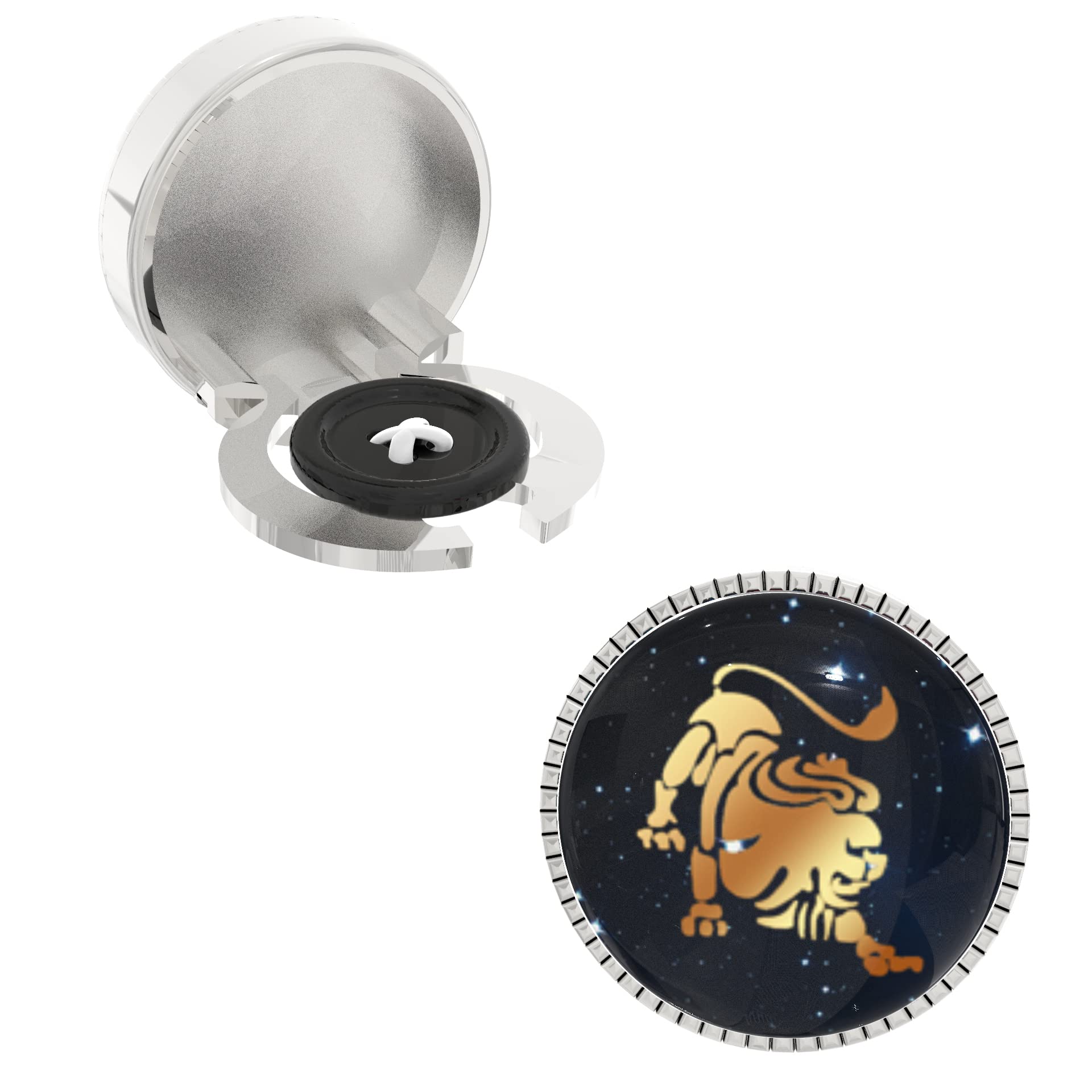 the smart buttons – Snap-on Shirt Button Cover Cufflinks Set for Men - Leo Design Pattern-picture-28